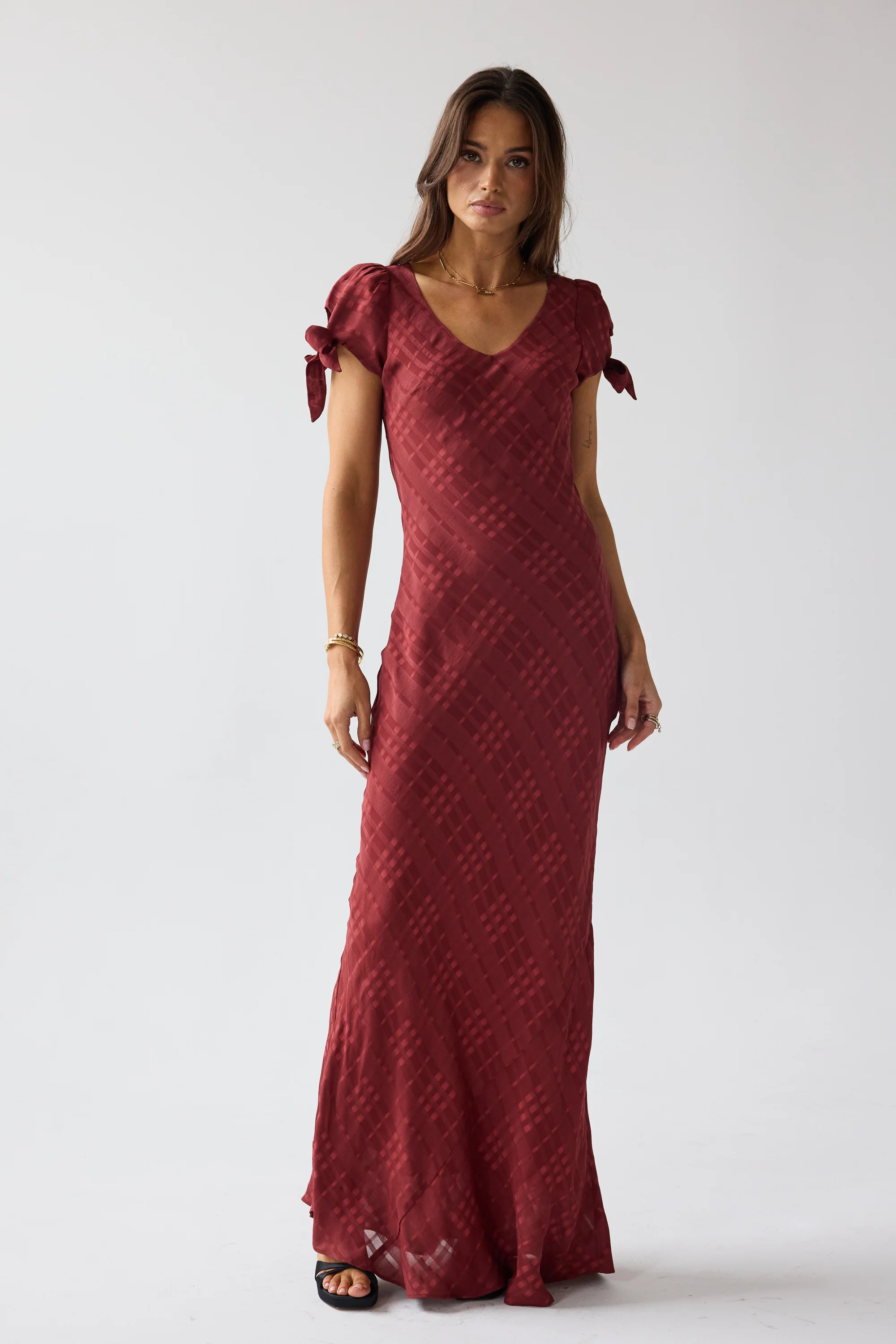 Kimmie Maxi Dress in Red-Brown - Image 7