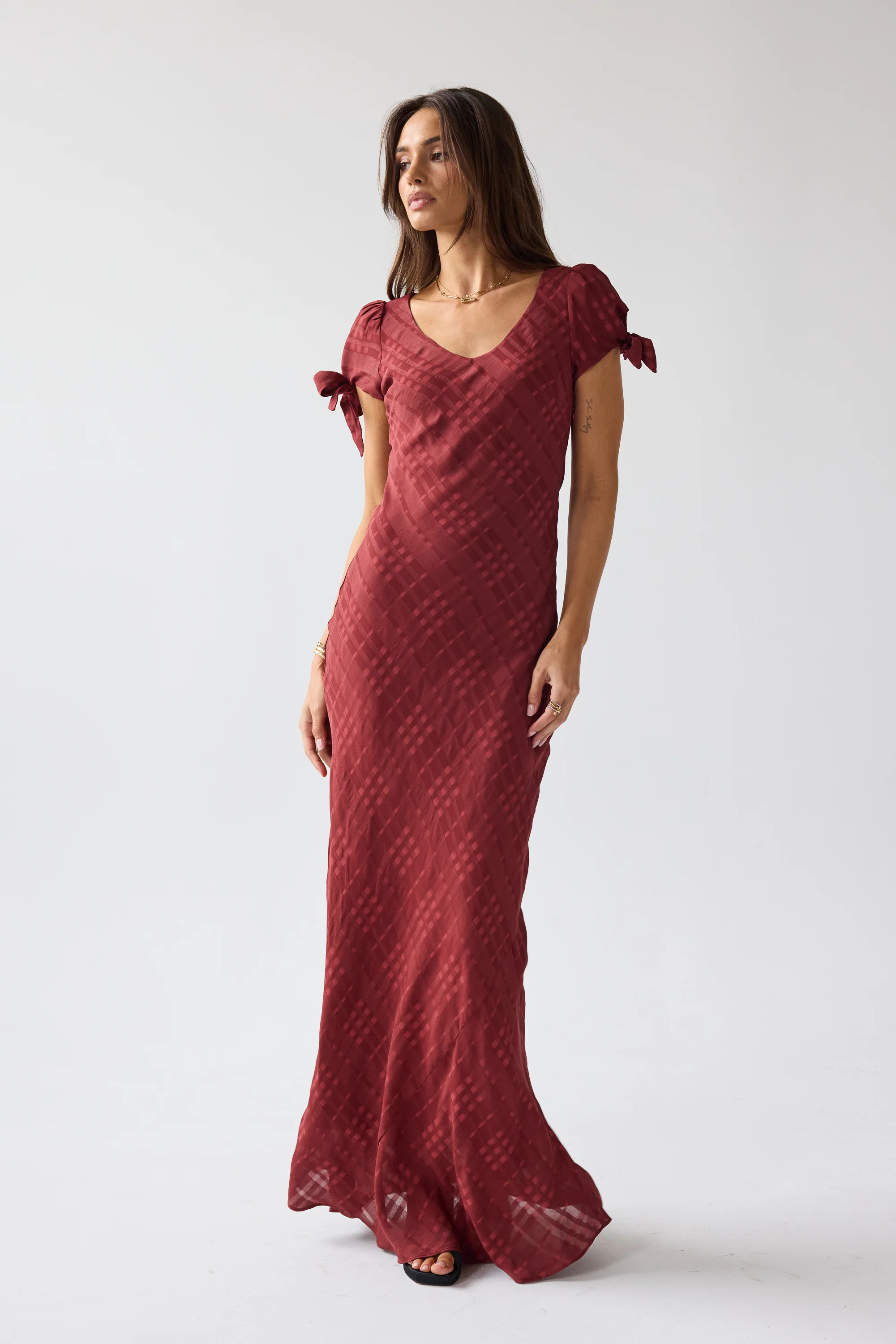 Kimmie Maxi Dress in Red-Brown - Image 8