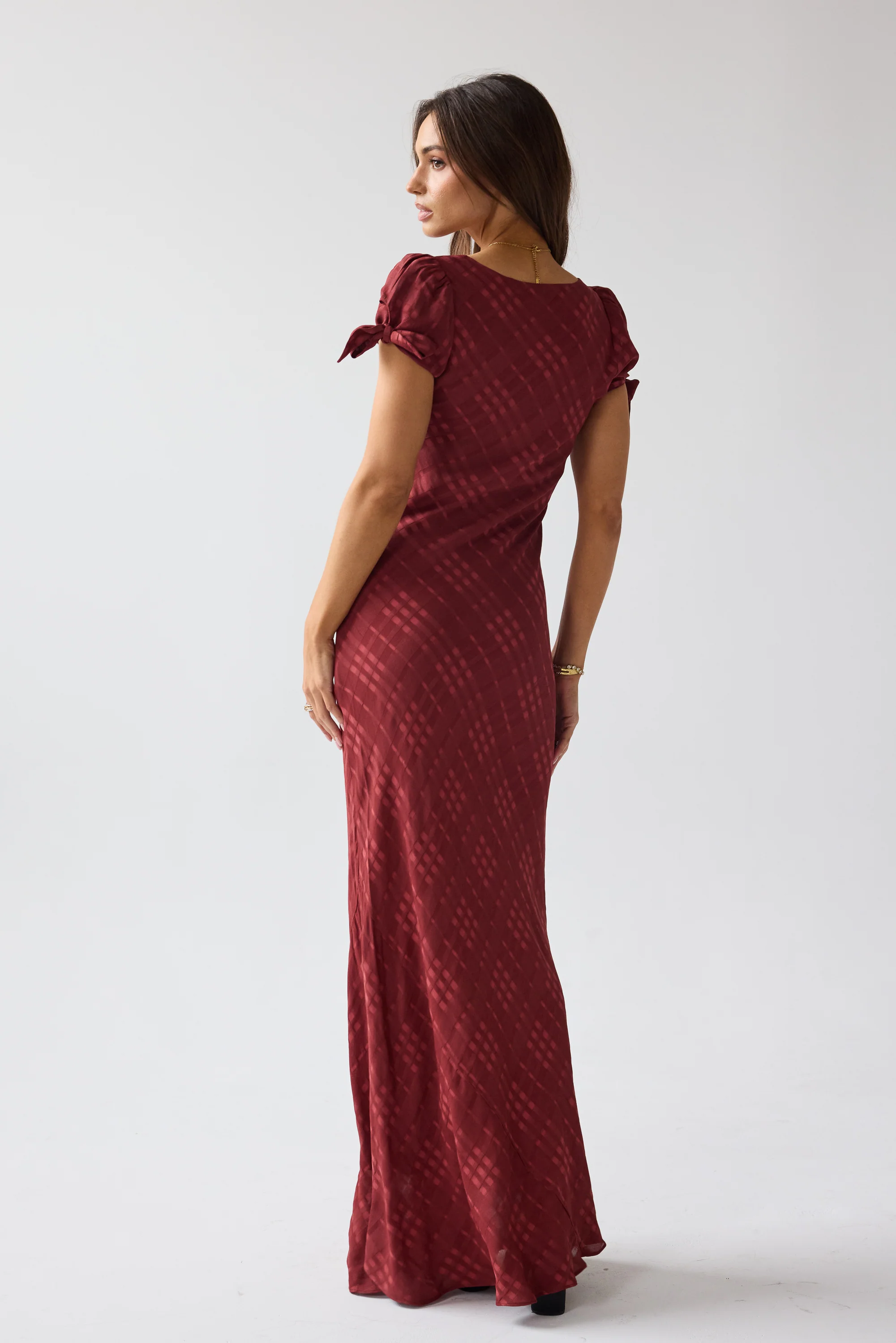 Kimmie Maxi Dress in Red-Brown - Image 9