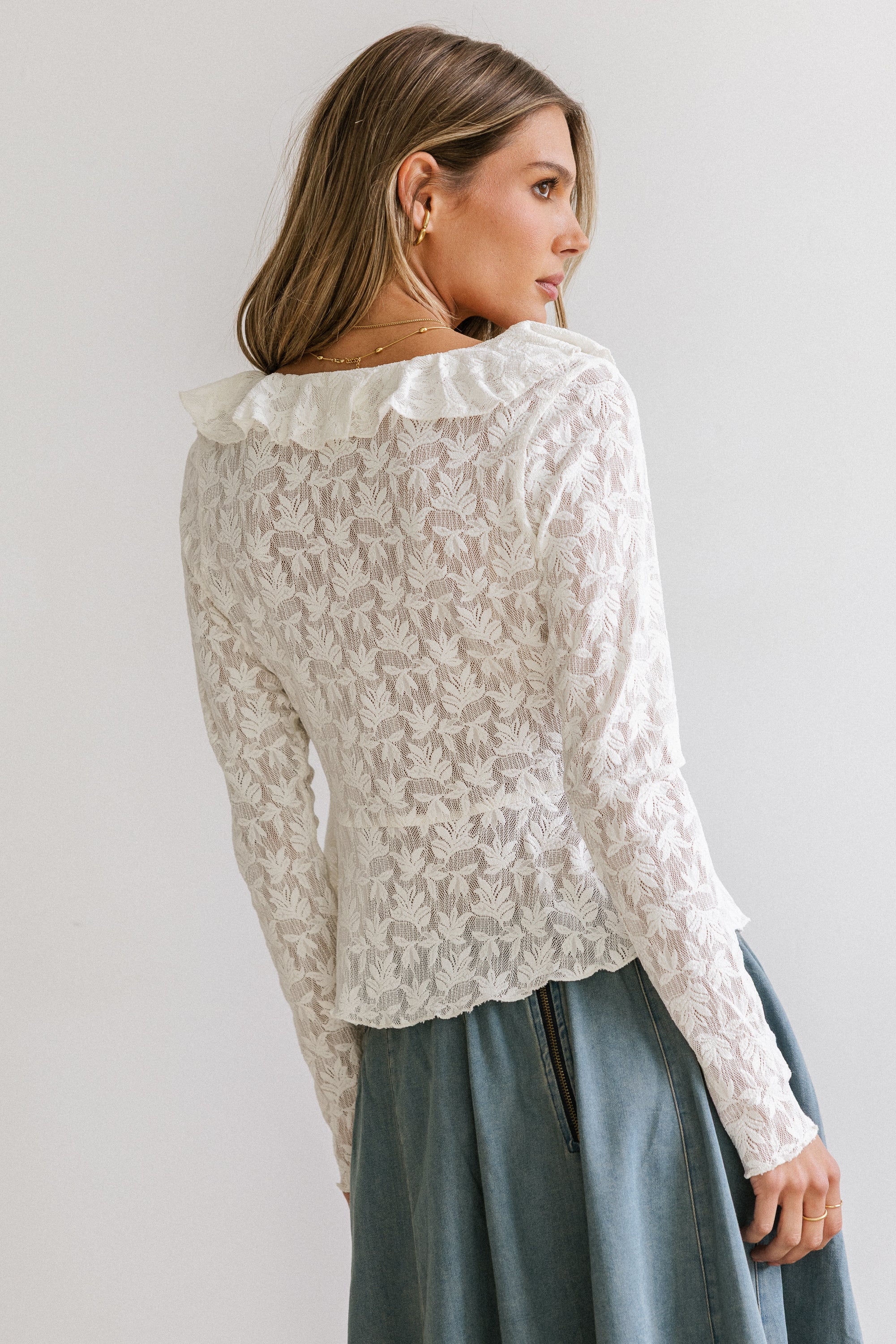 Kinsey Ruffle Lace Top - FINAL SALE - Image 3
