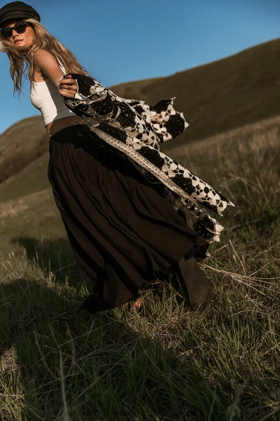 Kiri Double Slit Skirt in Black - FINAL SALE - Image 3