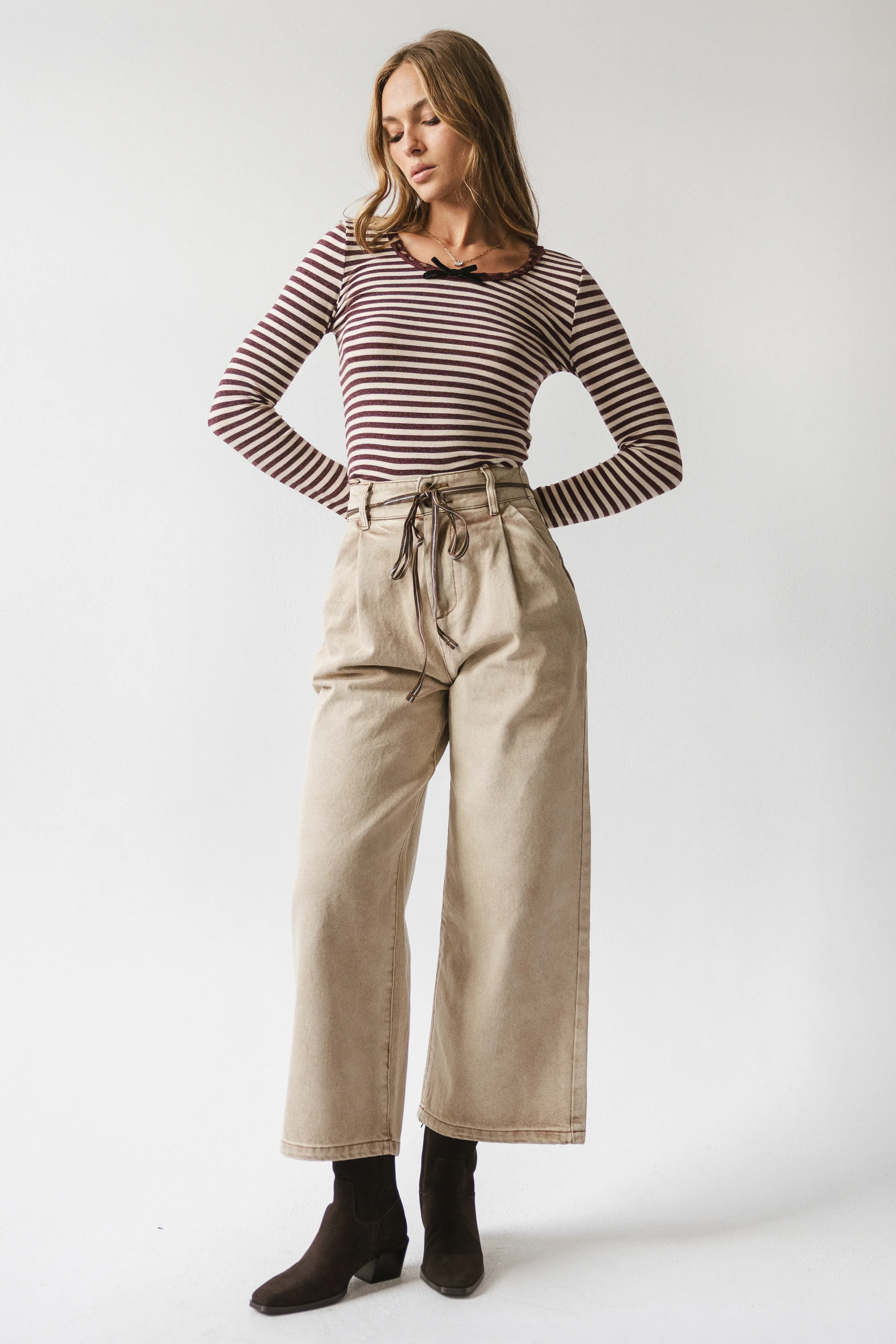 Kiya Striped Top in Burgundy - FINAL SALE - Image 6