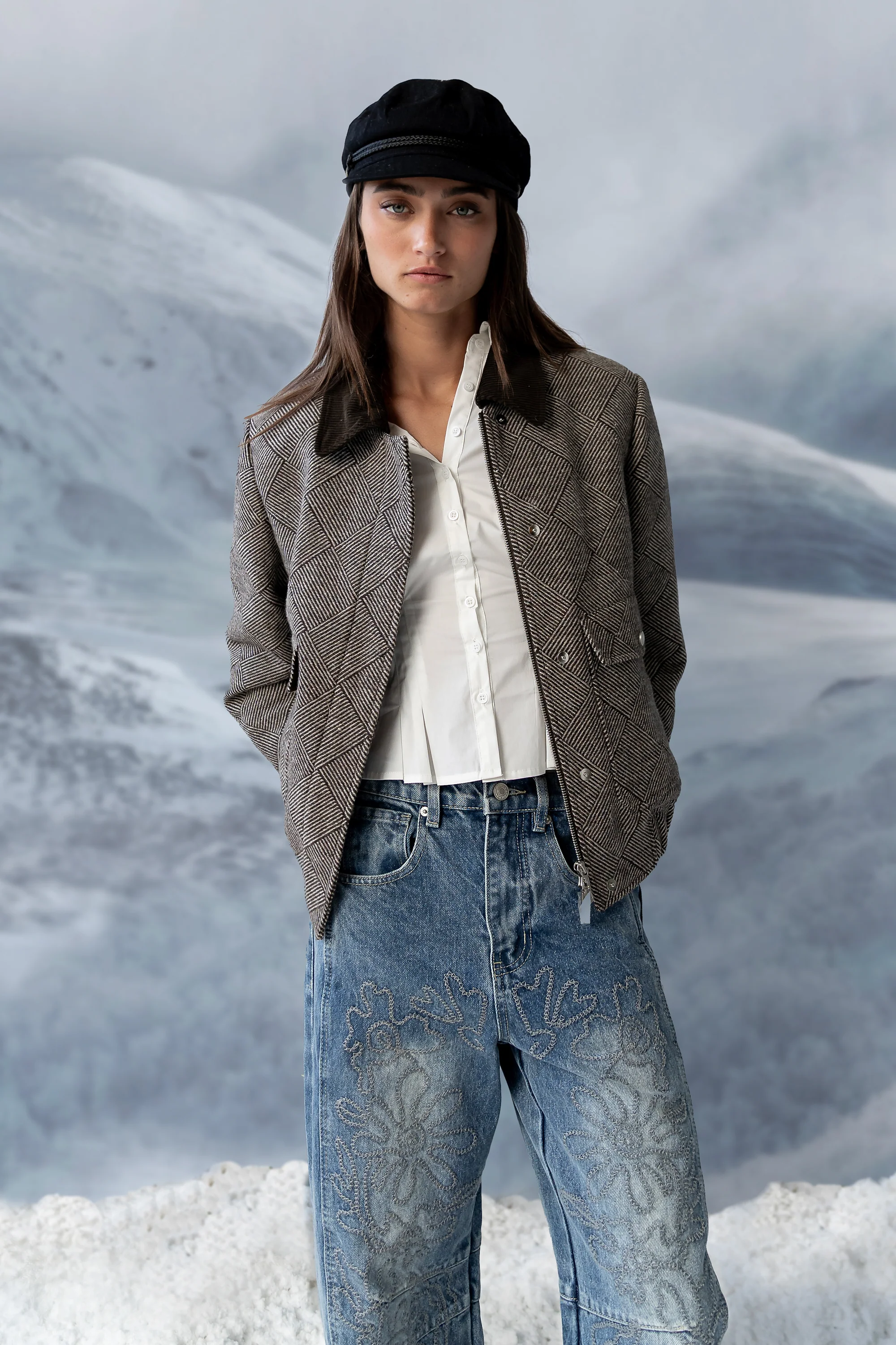Brecken Pleated Button Up in White - Image 8