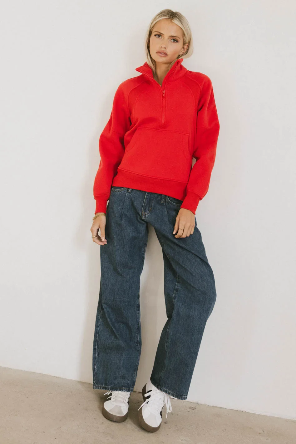 Krista Half Zip in Red - FINAL SALE - Image 3