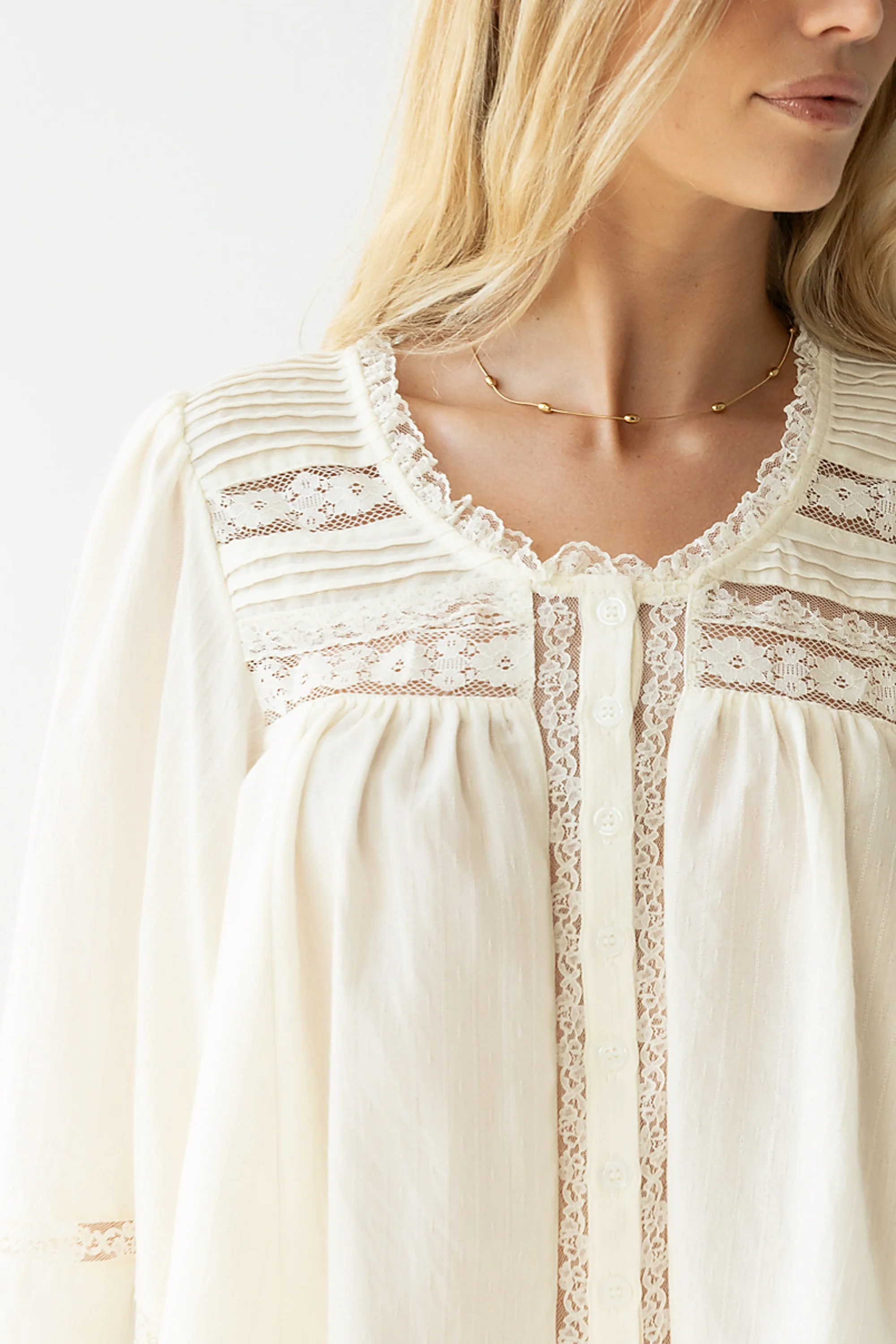 Kylee Lace Blouse in Cream - Image 6