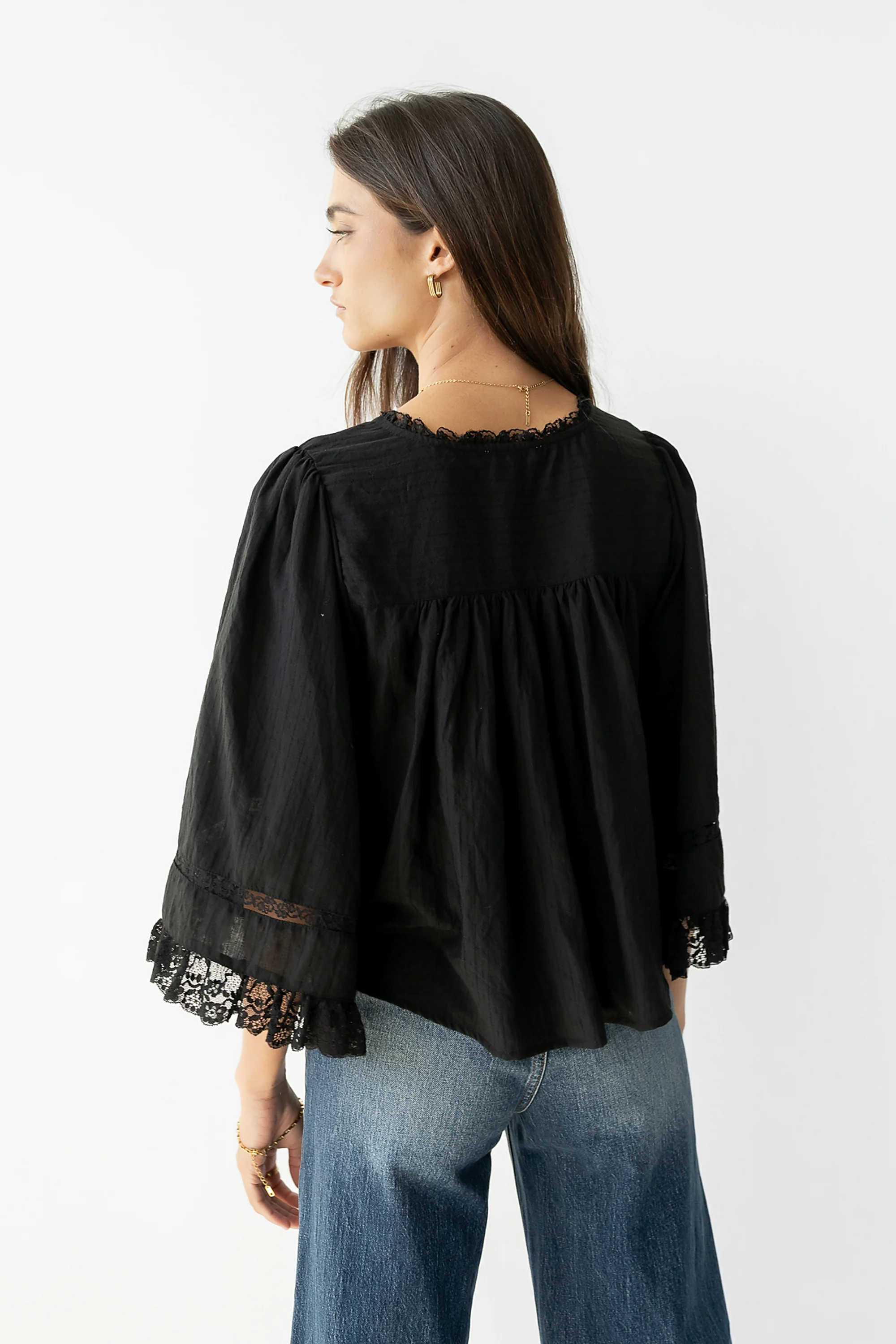 Kylee Lace Blouse in Black - FINAL SALE - Image 5
