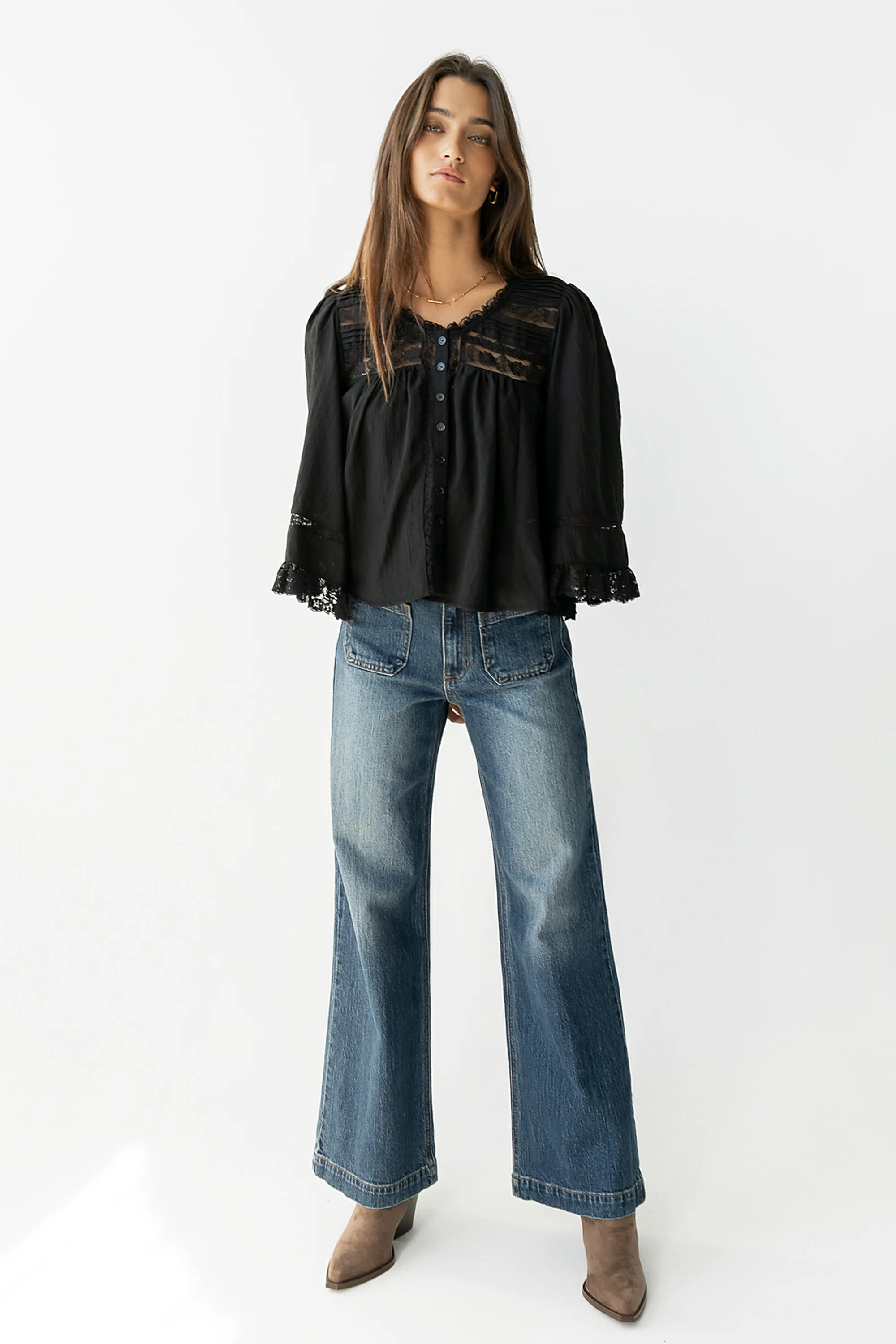 Kylee Lace Blouse in Black - FINAL SALE - Image 6