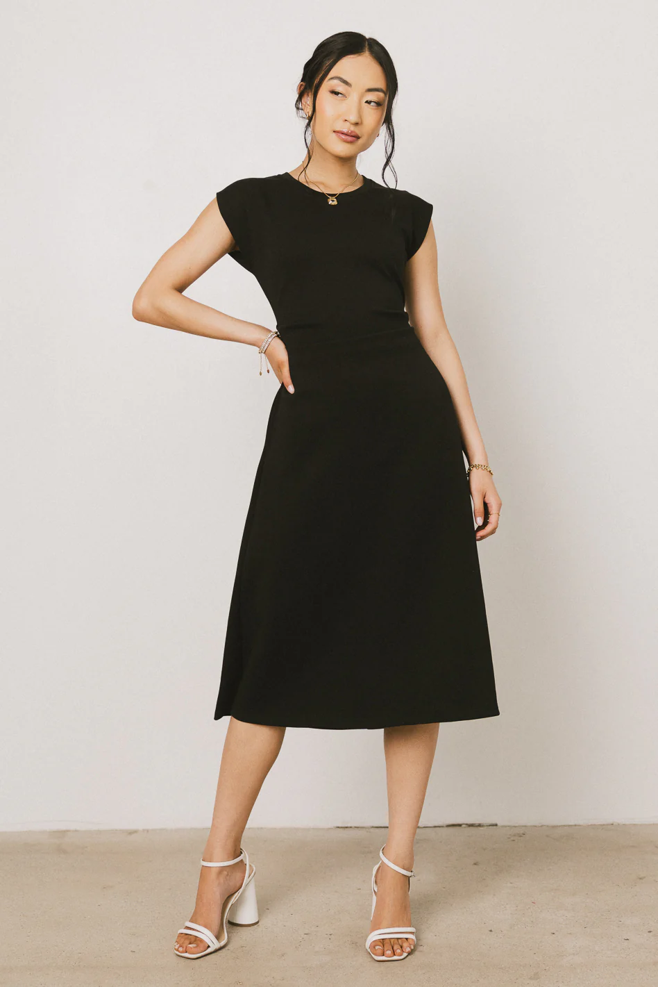 Kyra Midi Dress in Black - FINAL SALE - Image 5