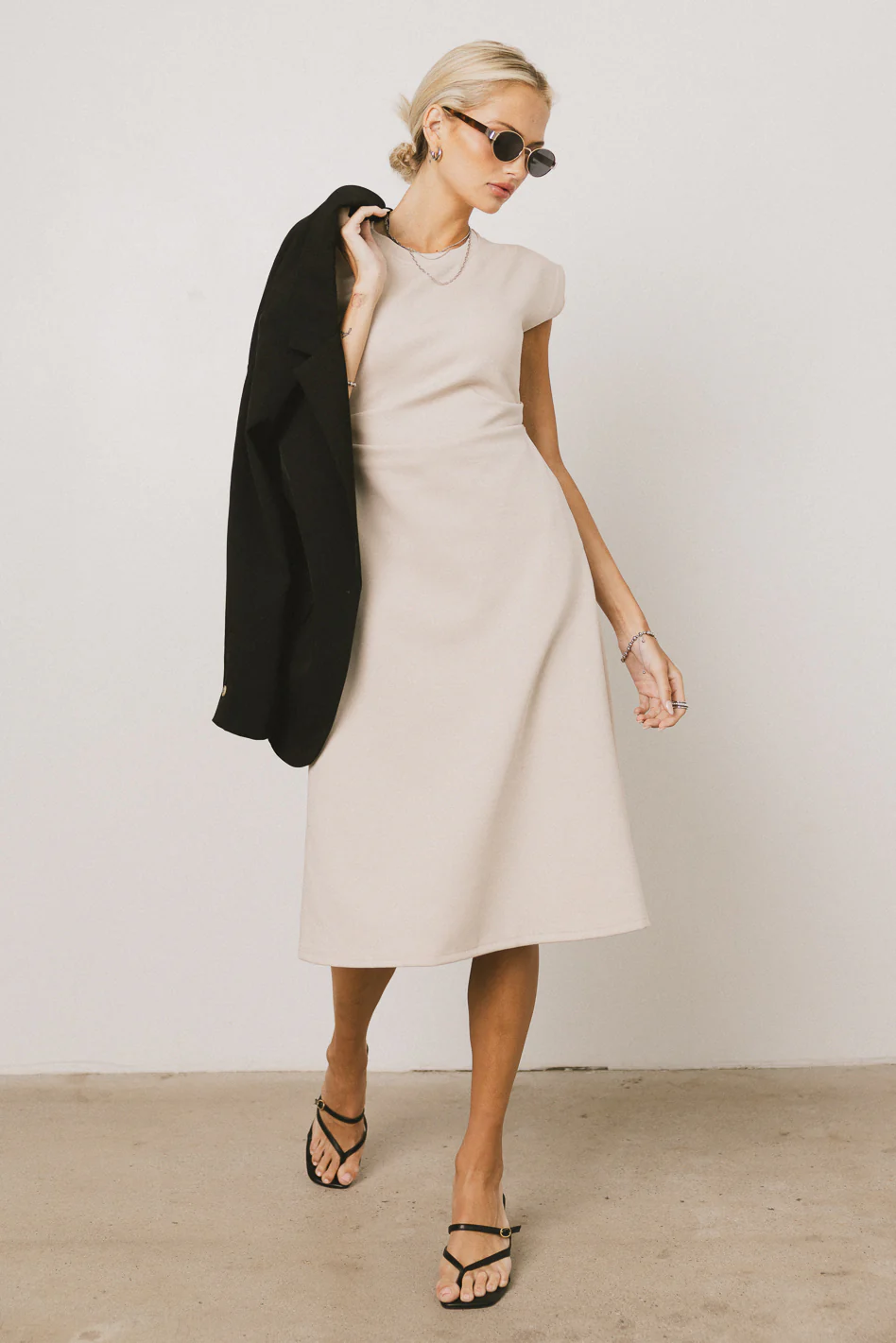Kyra Midi Dress in Khaki - FINAL SALE - Image 3