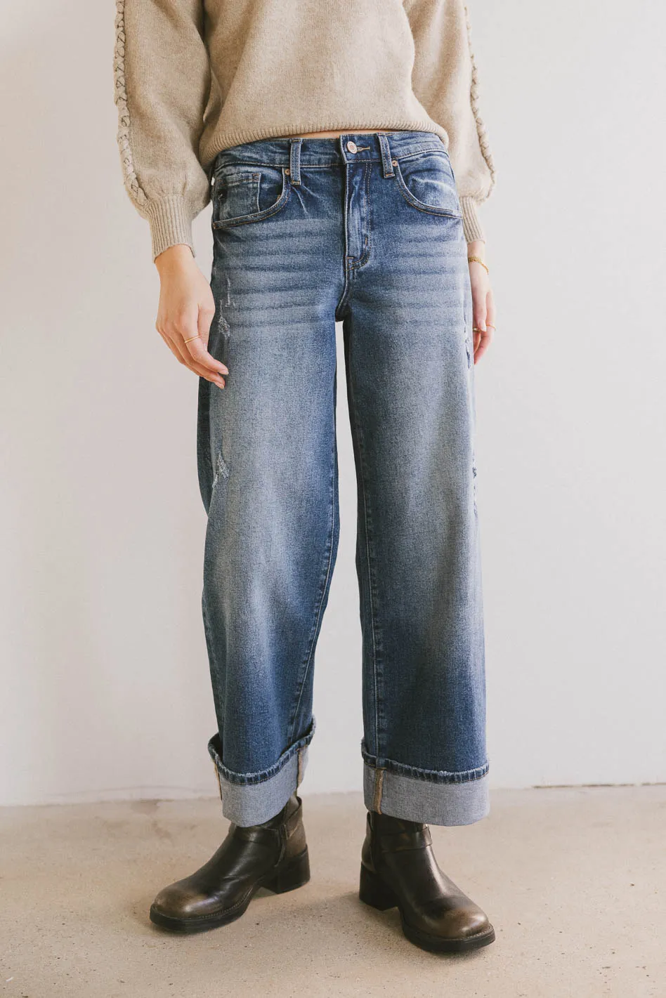 Lacie Cropped Wide Leg Jeans - FINAL SALE - Image 3