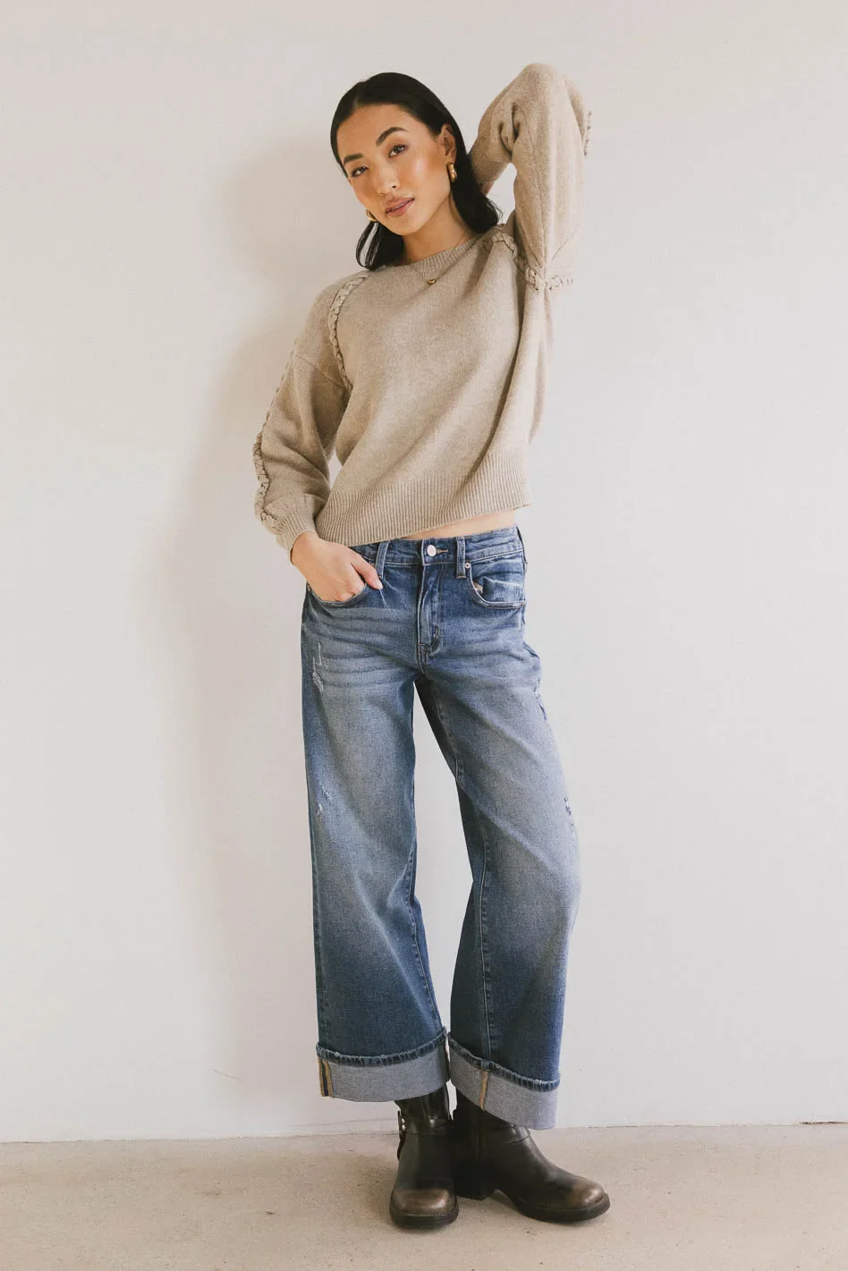 Lacie Cropped Wide Leg Jeans - FINAL SALE - Image 4