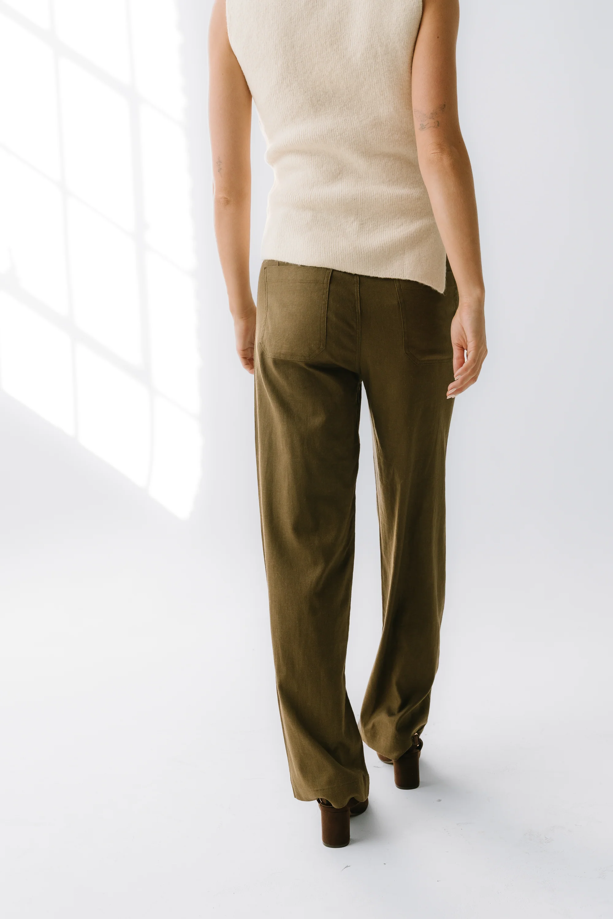 Lander Wide Leg Pants in Olive - Image 2