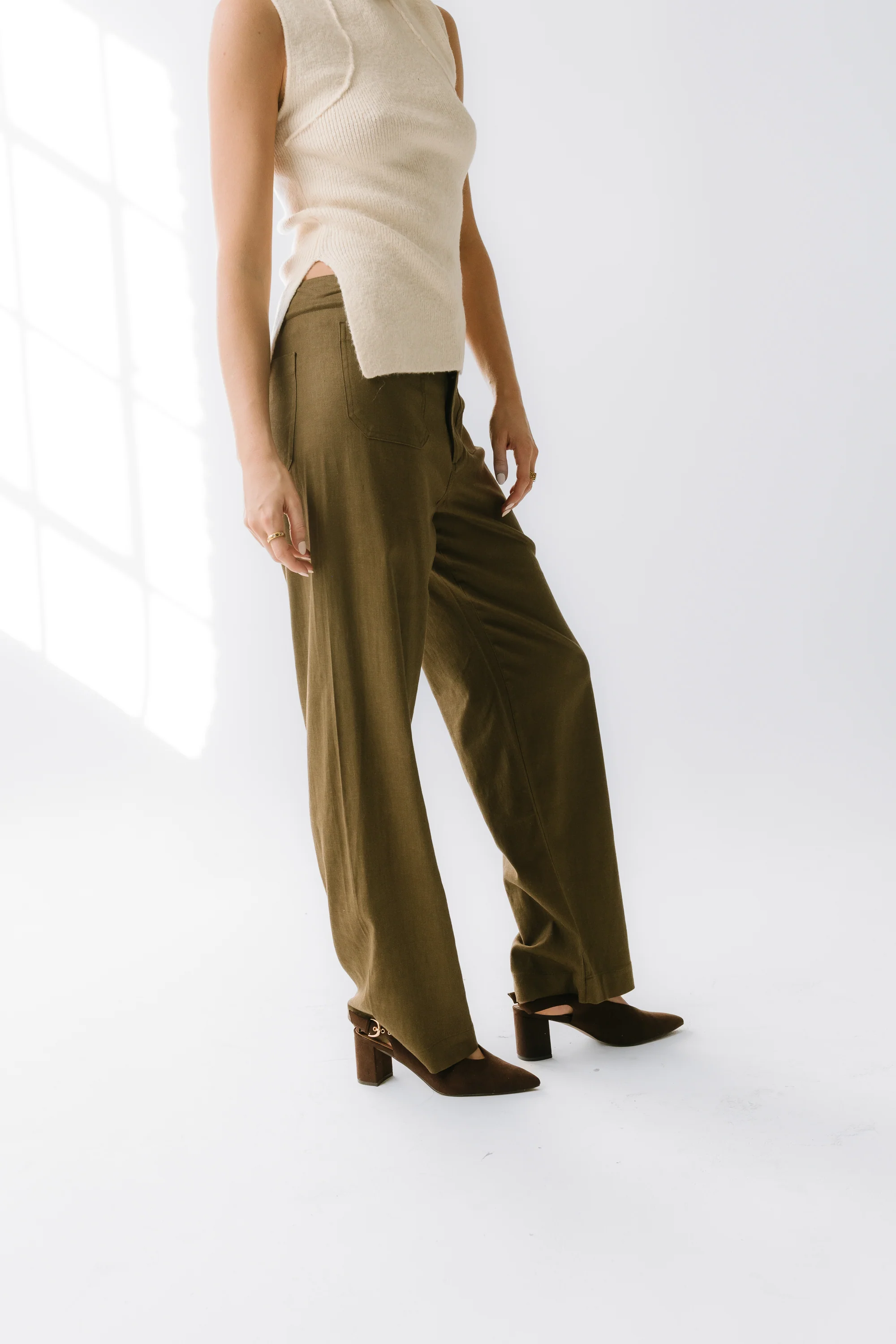 Lander Wide Leg Pants in Olive - Image 5