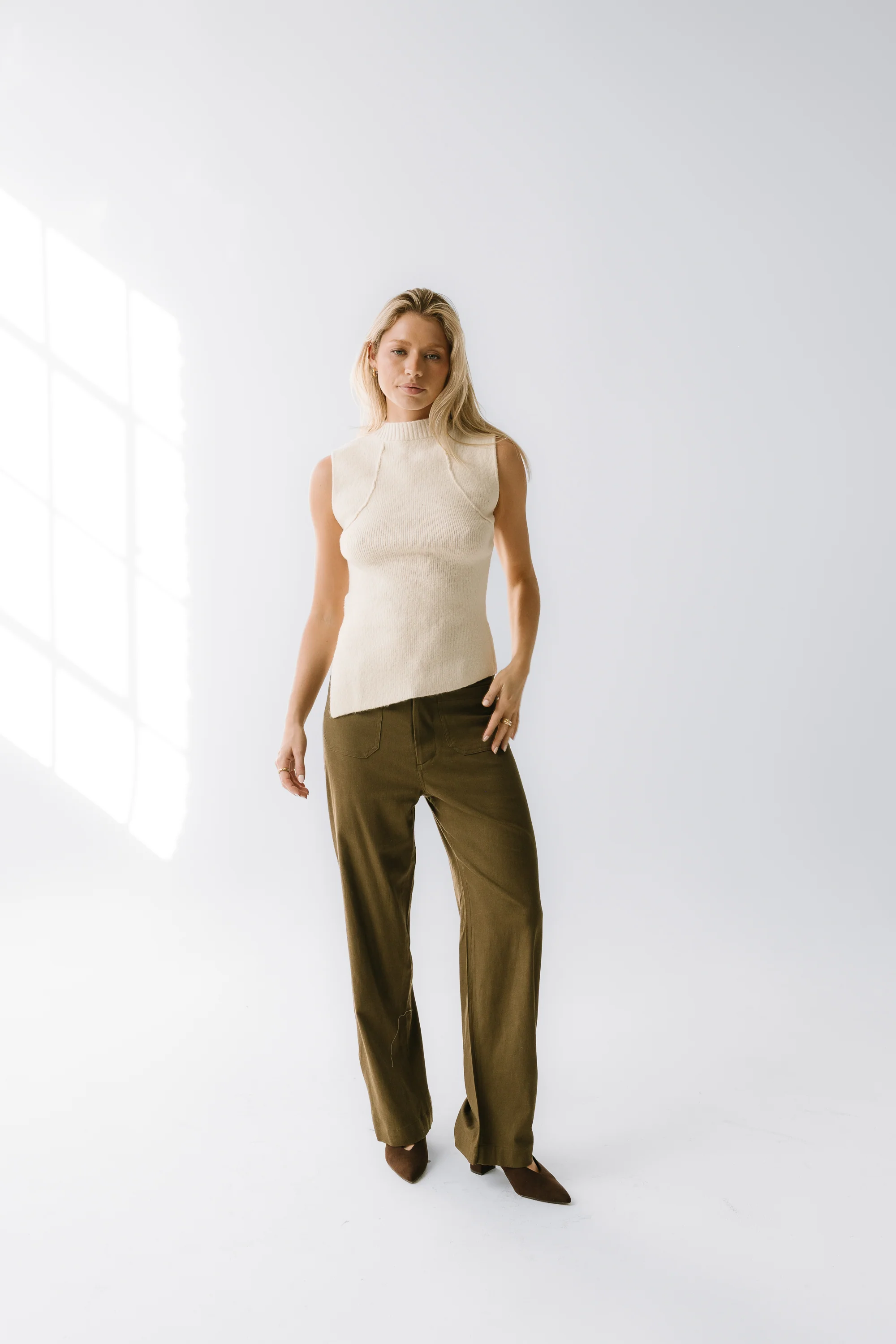 Lander Wide Leg Pants in Olive - Image 8