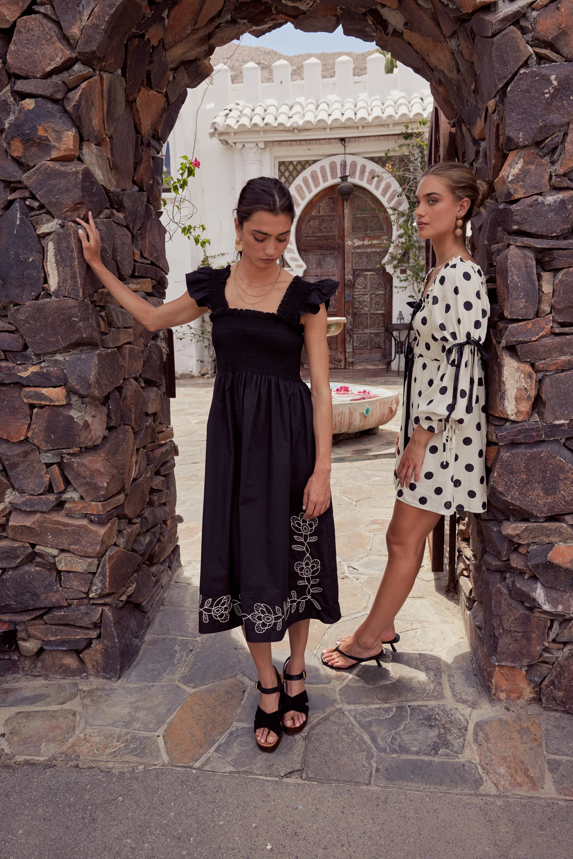 Lane Embroidered Midi Dress in Black - FINAL SALE - Image 4