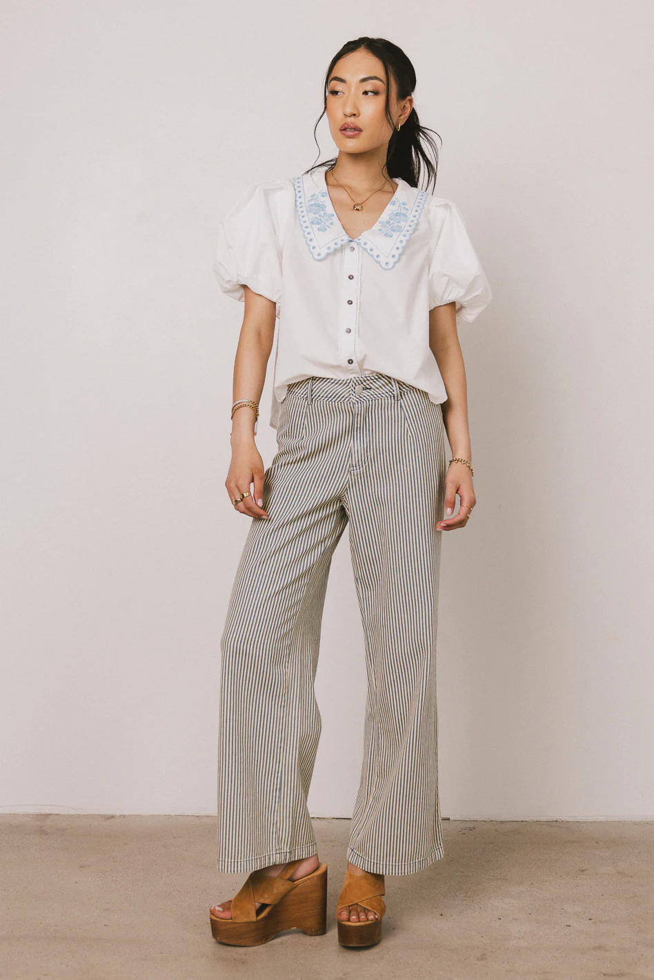 Lara Embroidered Blouse in Off White - FINAL SALE - Image 6