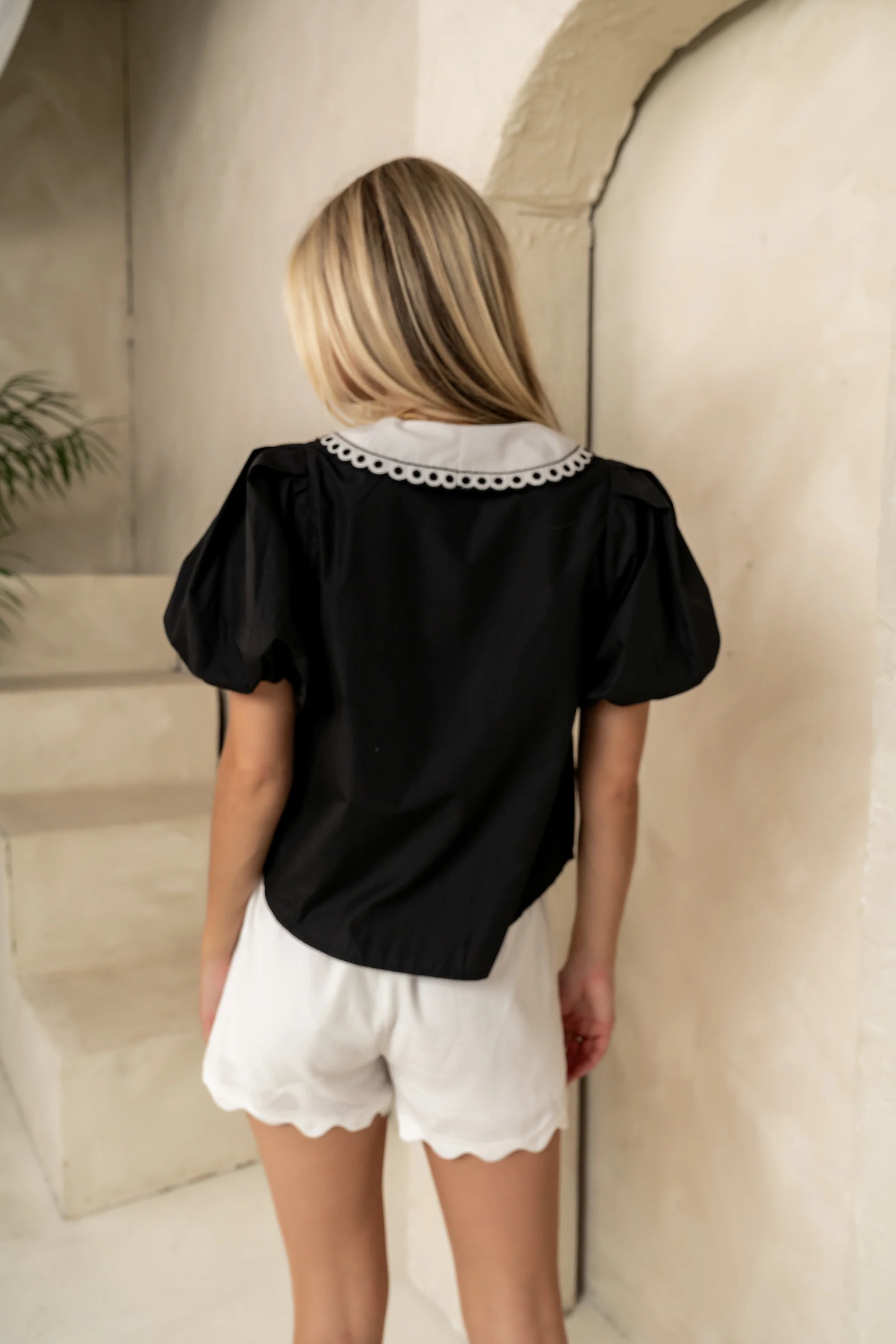 Lara Embroidered Blouse in Black - FINAL SALE - Image 3