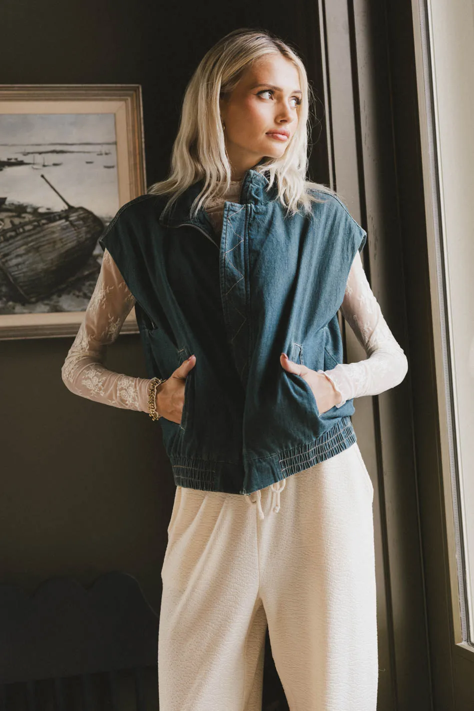Larkin Denim Vest - FINAL SALE - Image 4