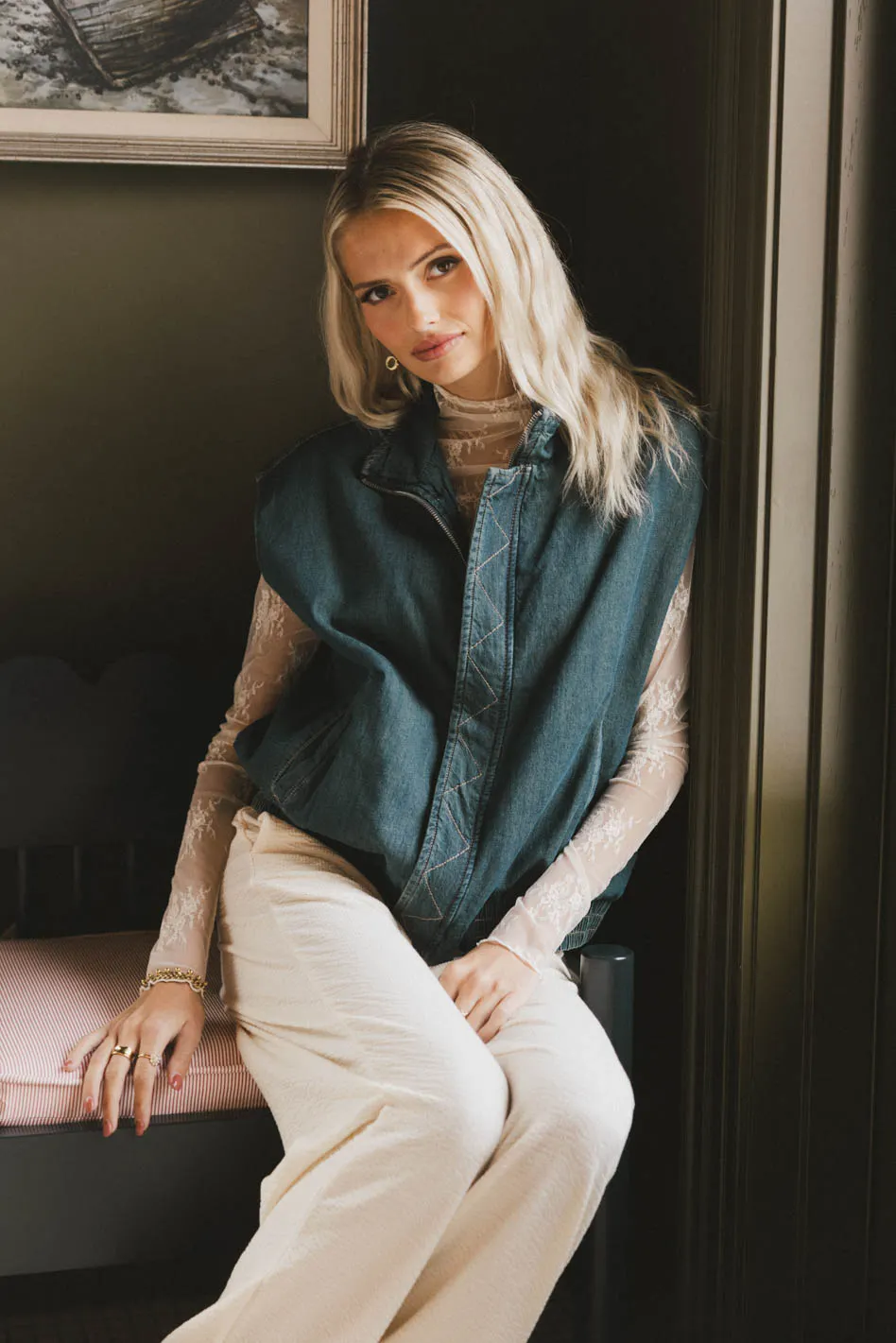 Larkin Denim Vest - FINAL SALE - Image 6
