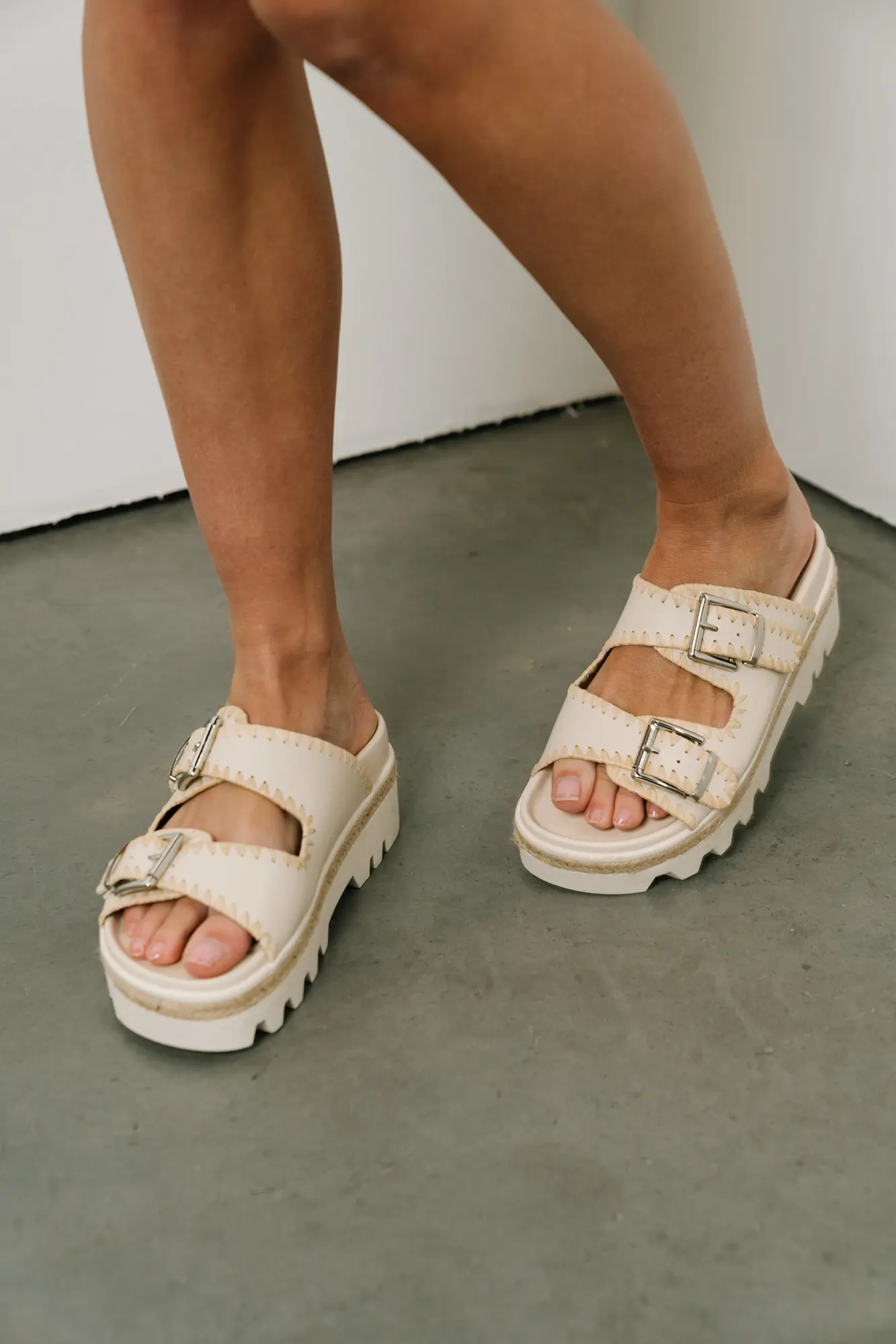 Laura Woven Sandals in Bone - Image 3