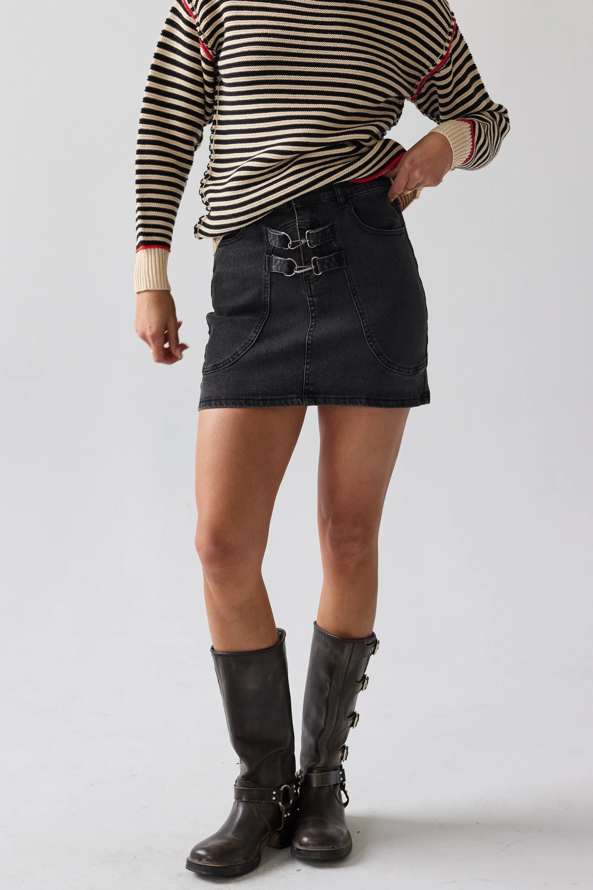Laurel Denim Mini Skirt - FINAL SALE - Image 2