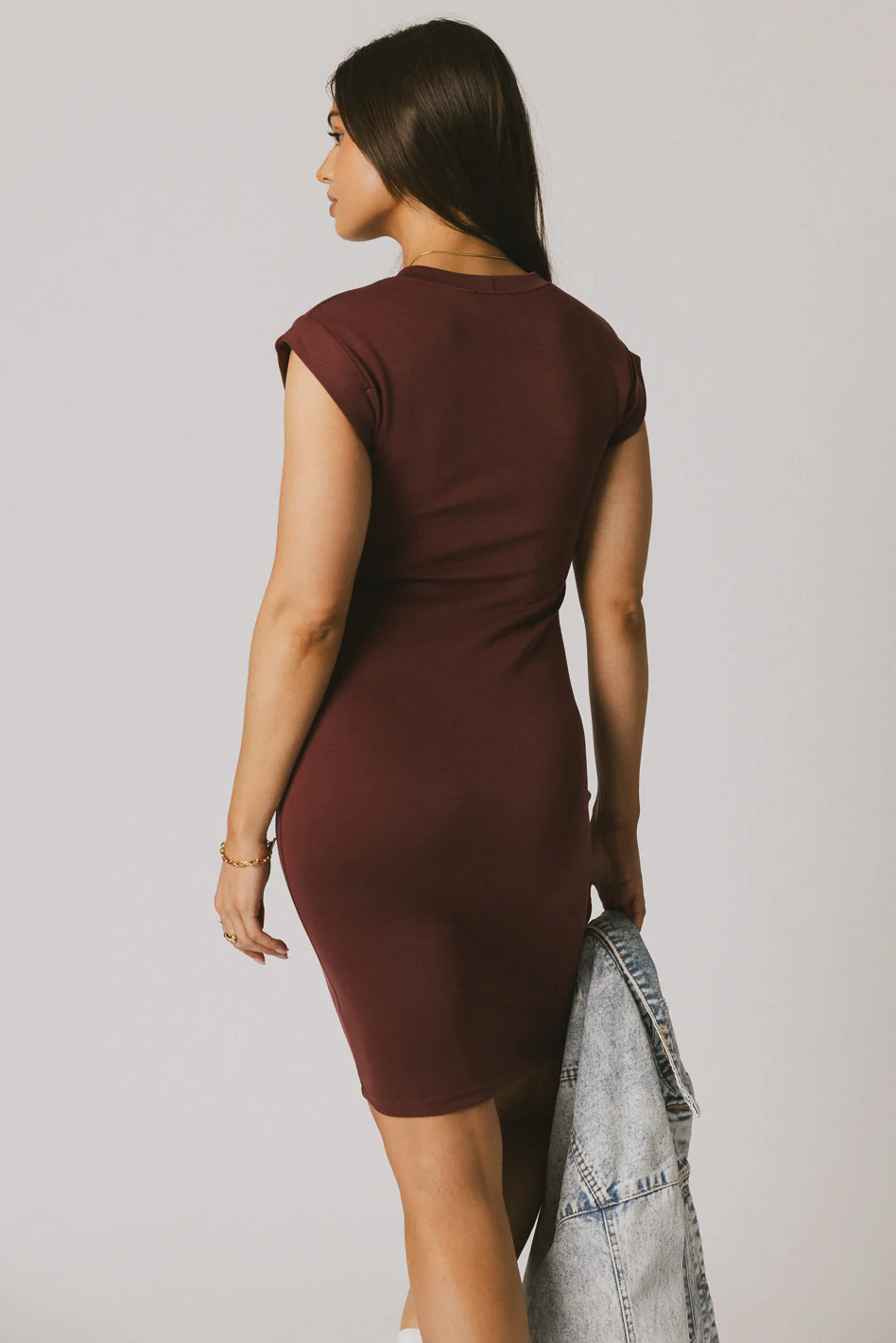 Lauren Tee Shirt Mini Dress in Berry - FINAL SALE - Image 4