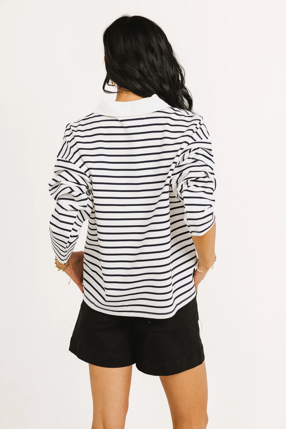 Layla Collared Striped Top - FINAL SALE - Image 3