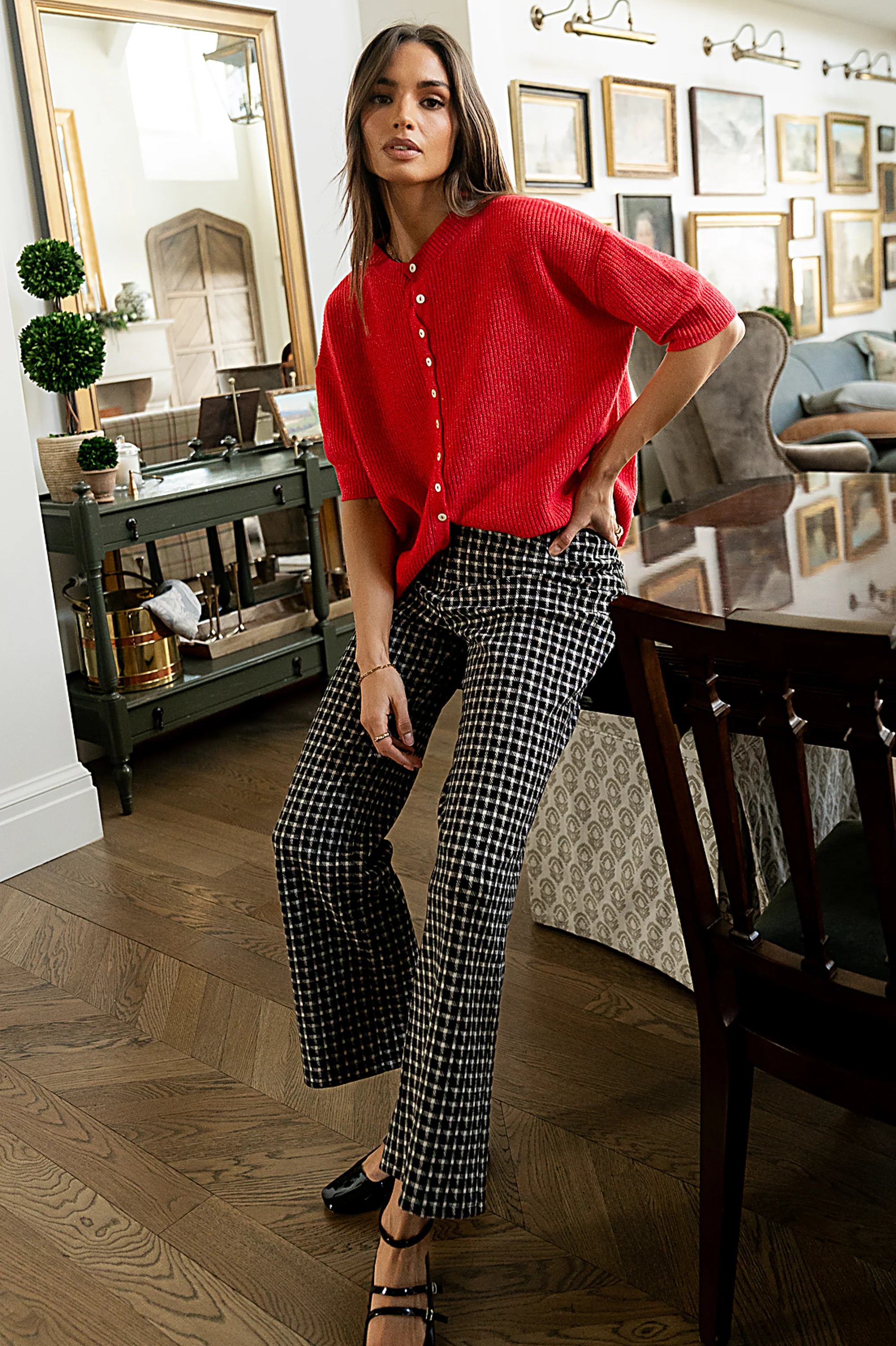 Leah Knit Cardigan in Red - FINAL SALE - Image 2