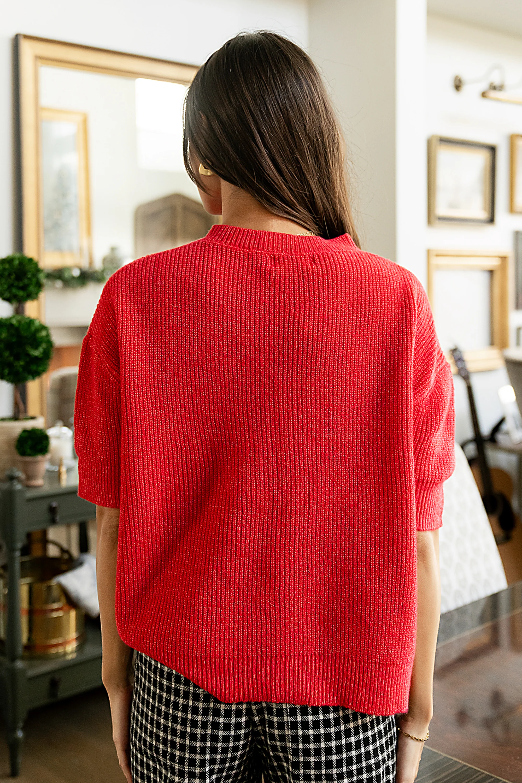 Leah Knit Cardigan in Red - FINAL SALE - Image 3