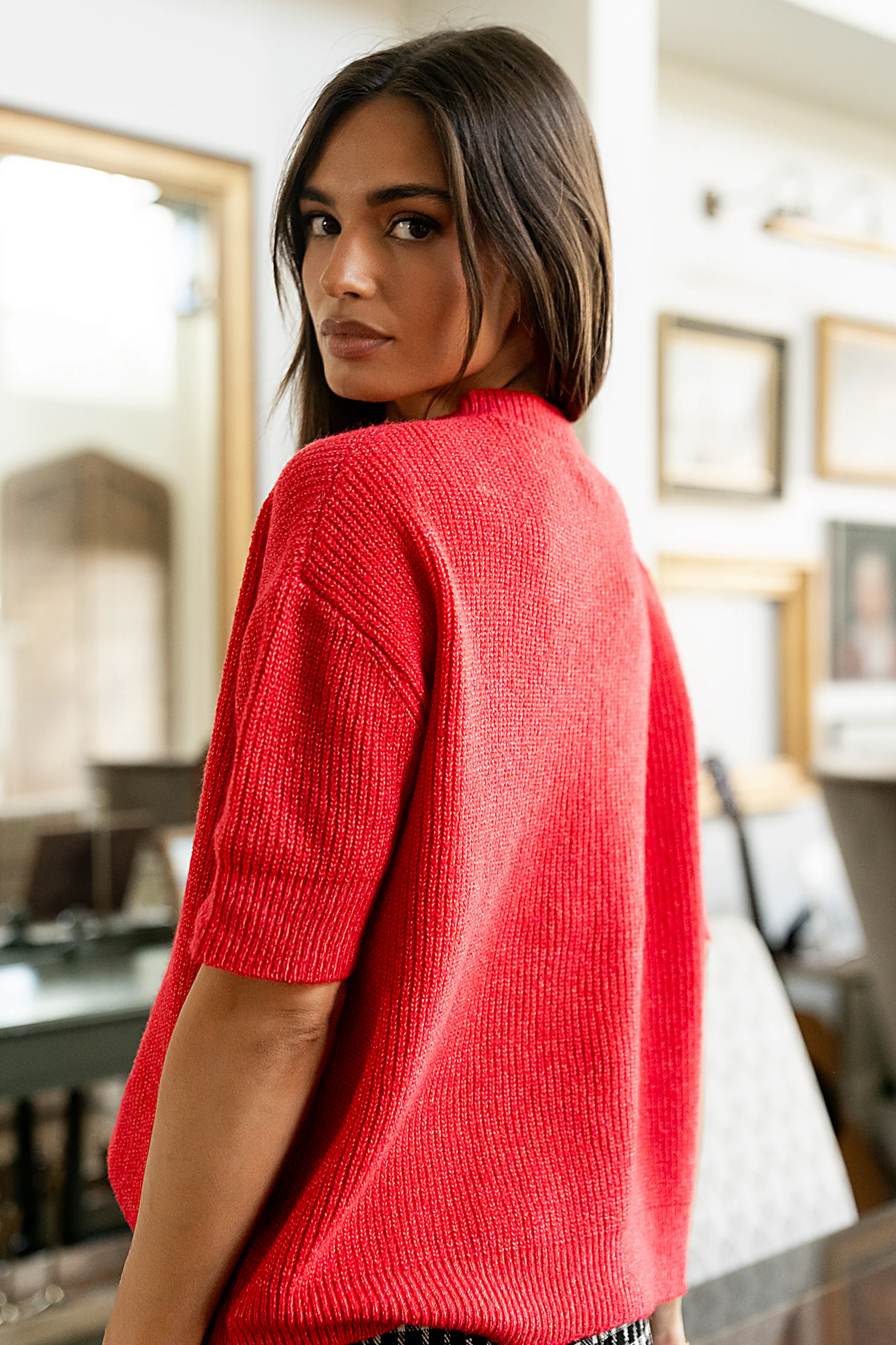 Leah Knit Cardigan in Red - FINAL SALE - Image 4