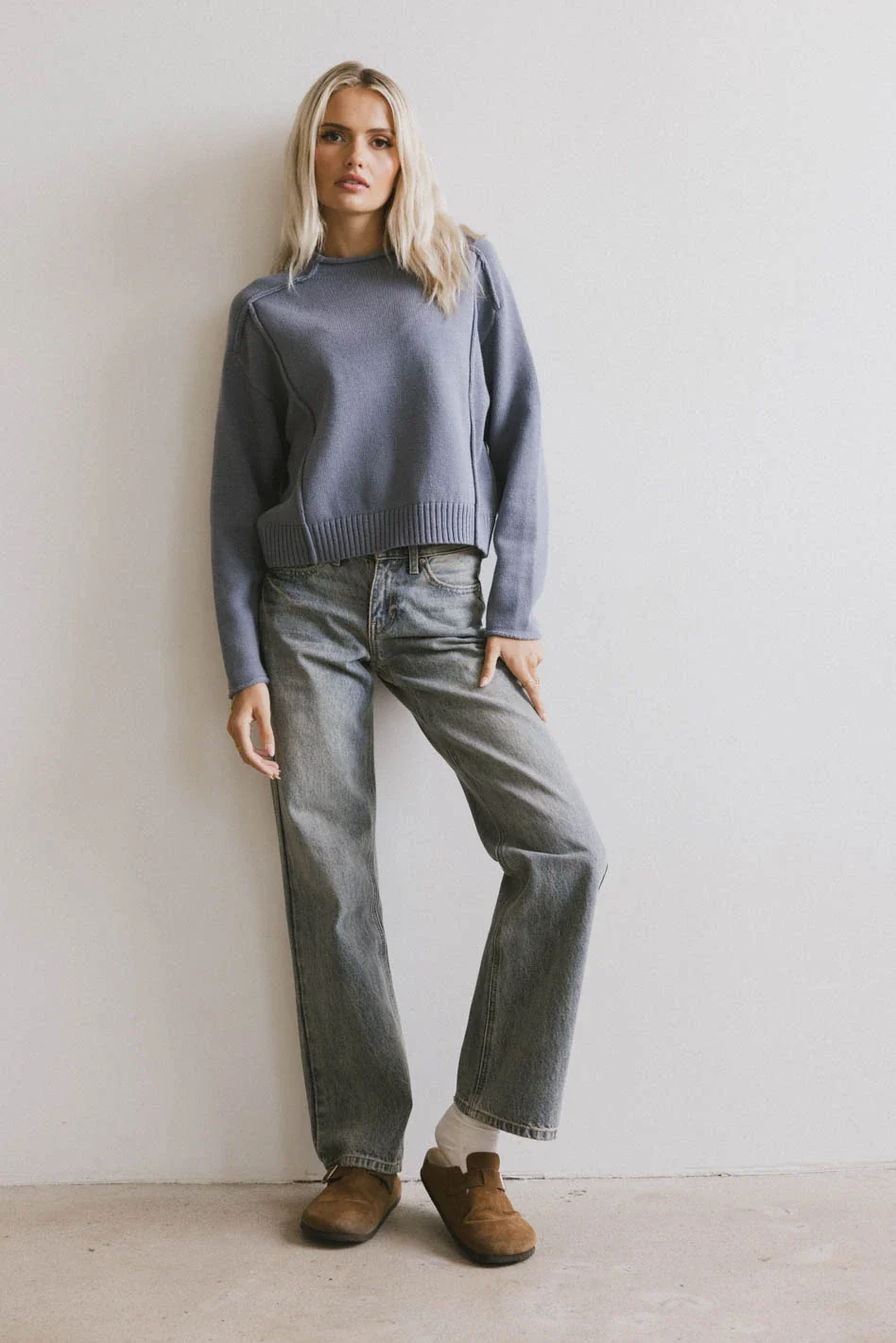 Leander Knit Sweater in Dark Blue - FINAL SALE - Image 5
