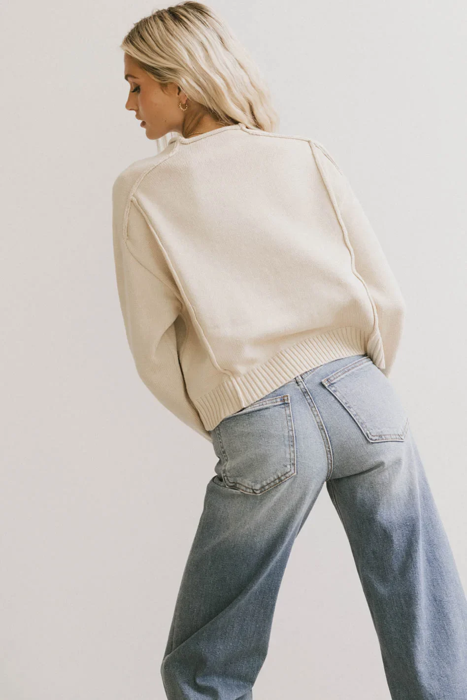 Leander Knit Sweater in Oatmeal - FINAL SALE - Image 4