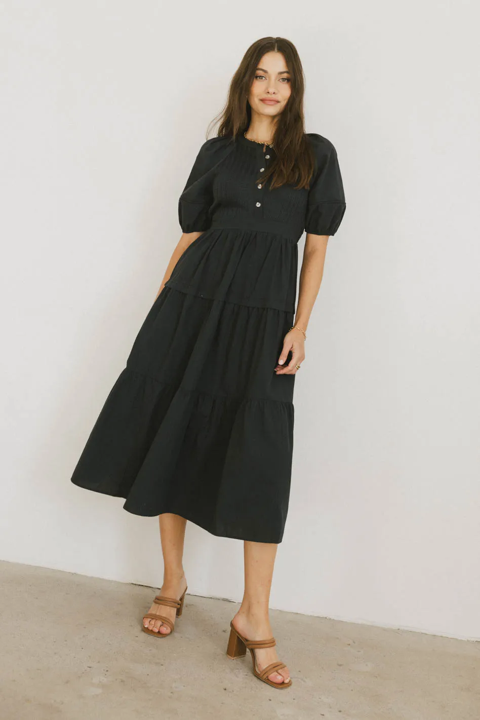 Leandra Midi Dress in Navy - FINAL SALE - Image 3