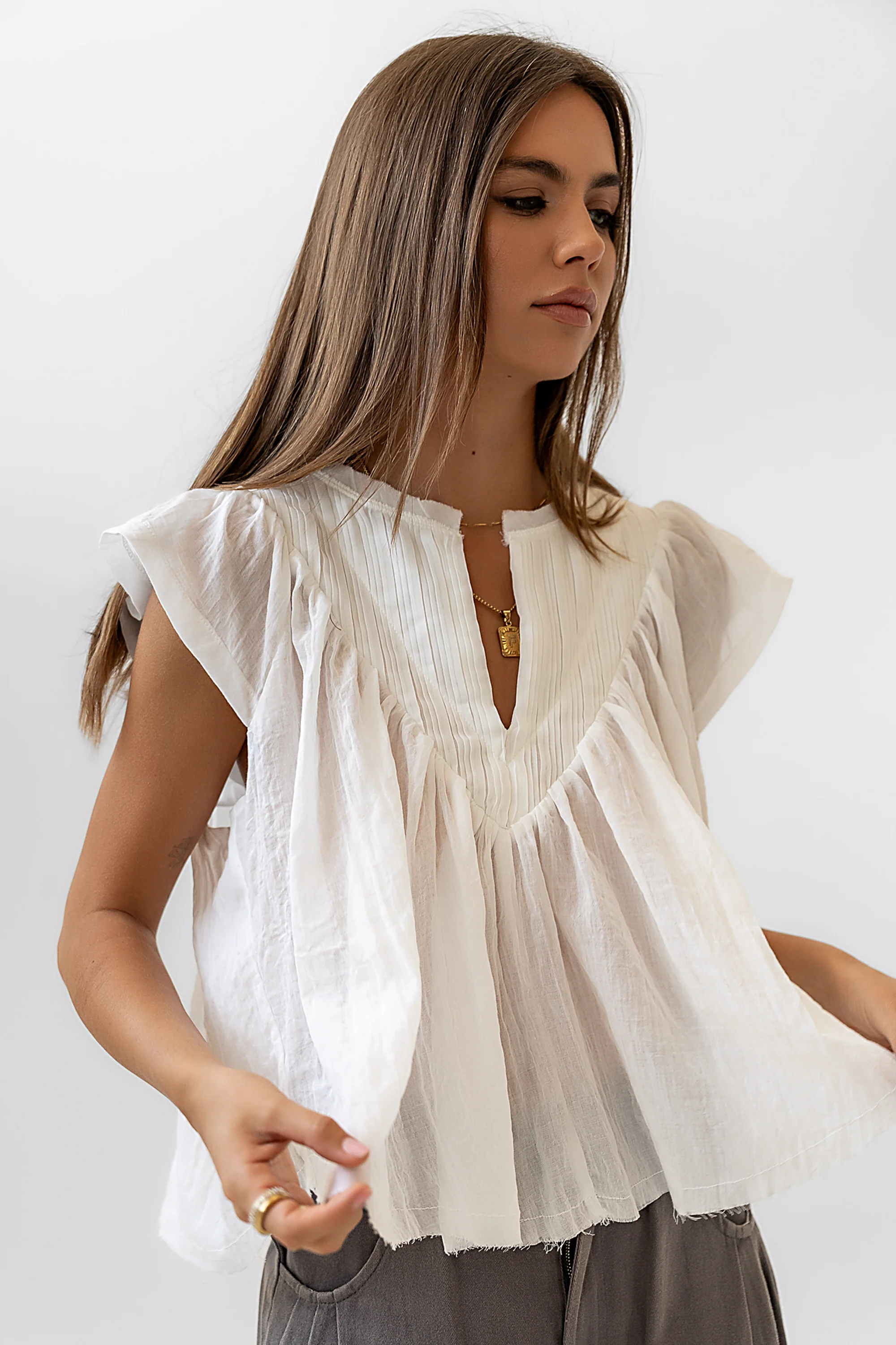 Leia Blouse in Cream - FINAL SALE - Image 8