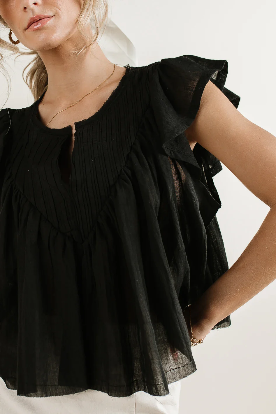 Leia Blouse in Black - FINAL SALE - Image 6