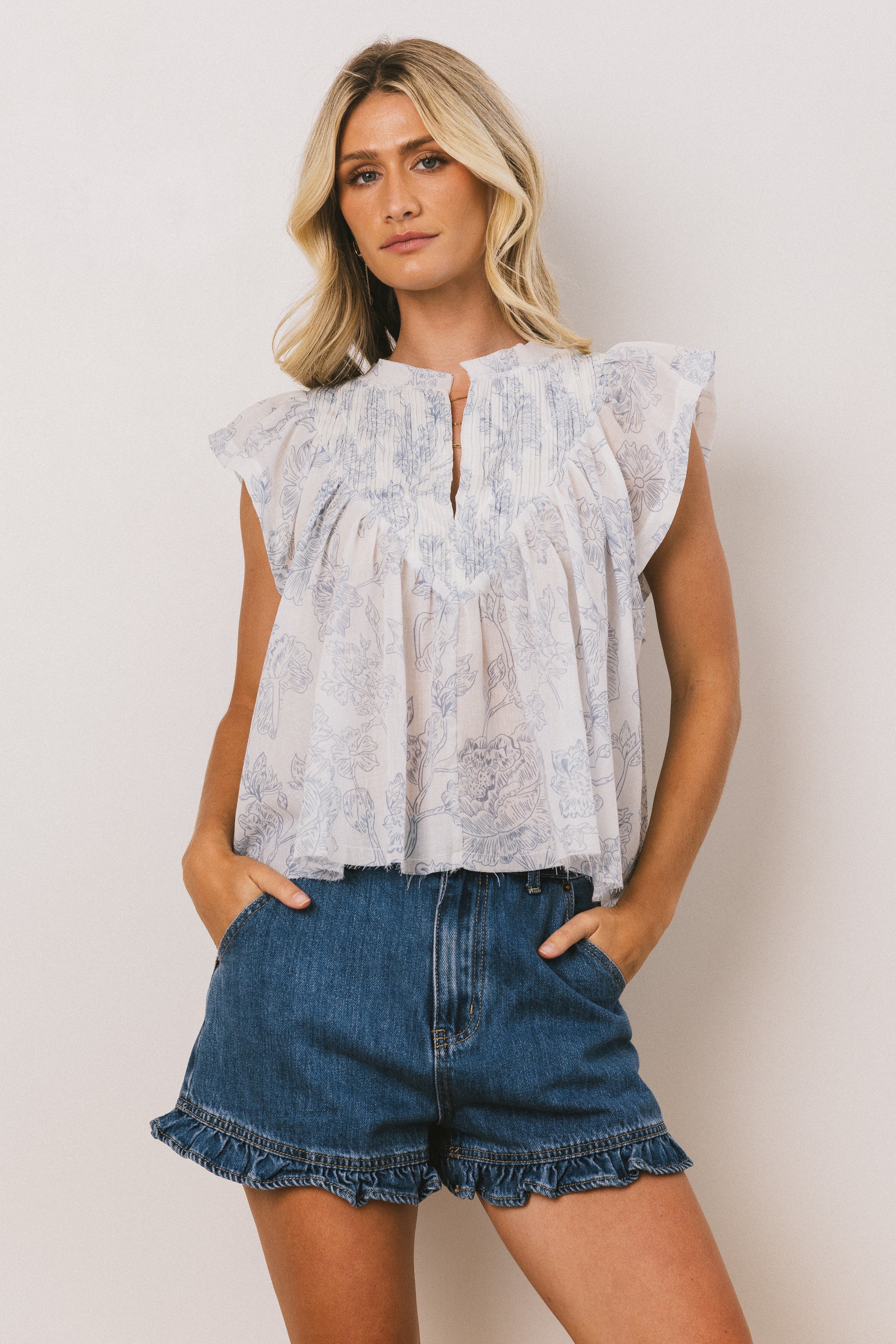 Leia Blouse in Blue - FINAL SALE - Image 3