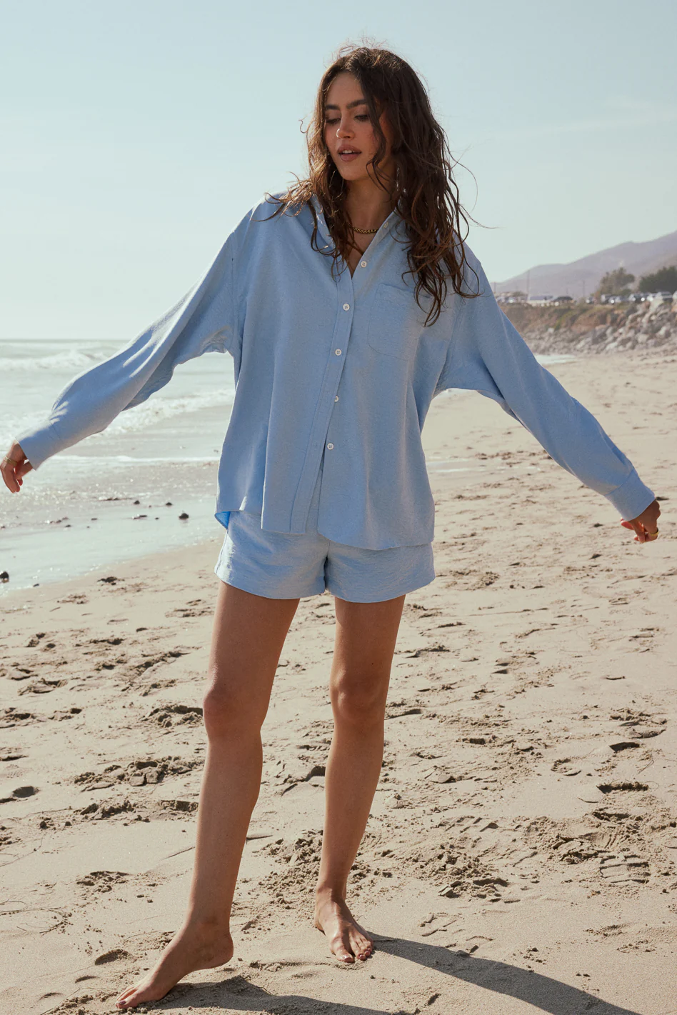 Lena Button Up in Blue - FINAL SALE - Image 4