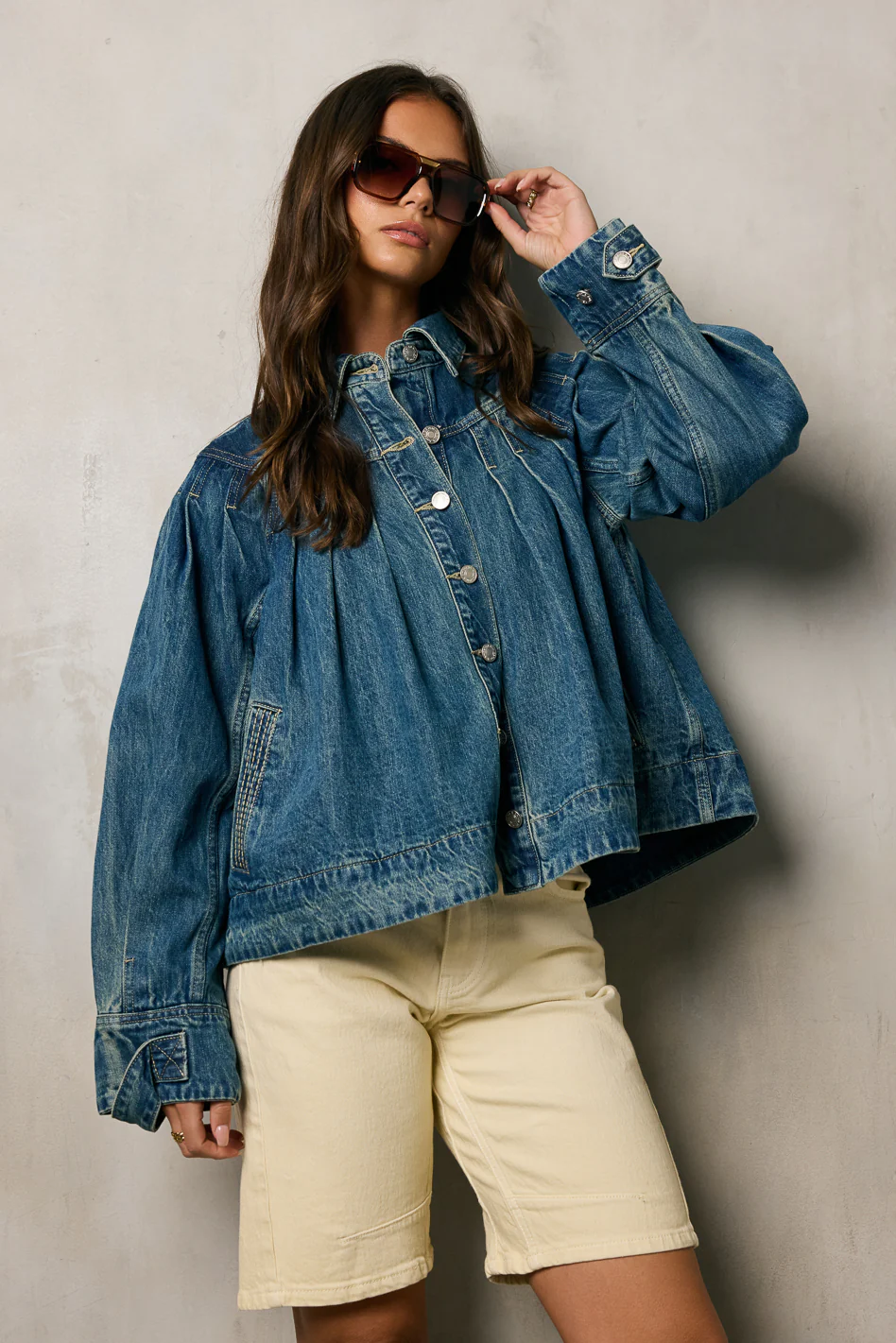 Lennon Denim Jacket Medium Wash - Image 7