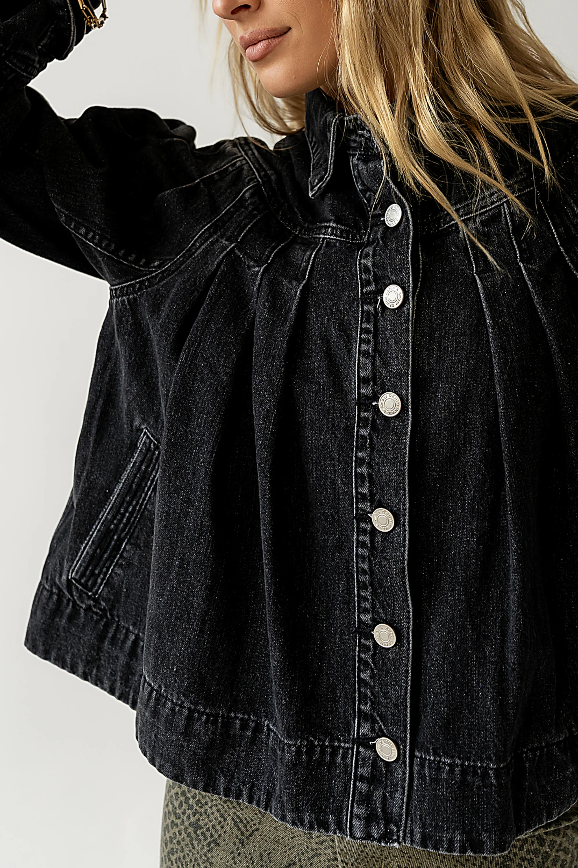 Lennon Denim Jacket in Washed Black - FINAL SALE - Image 4