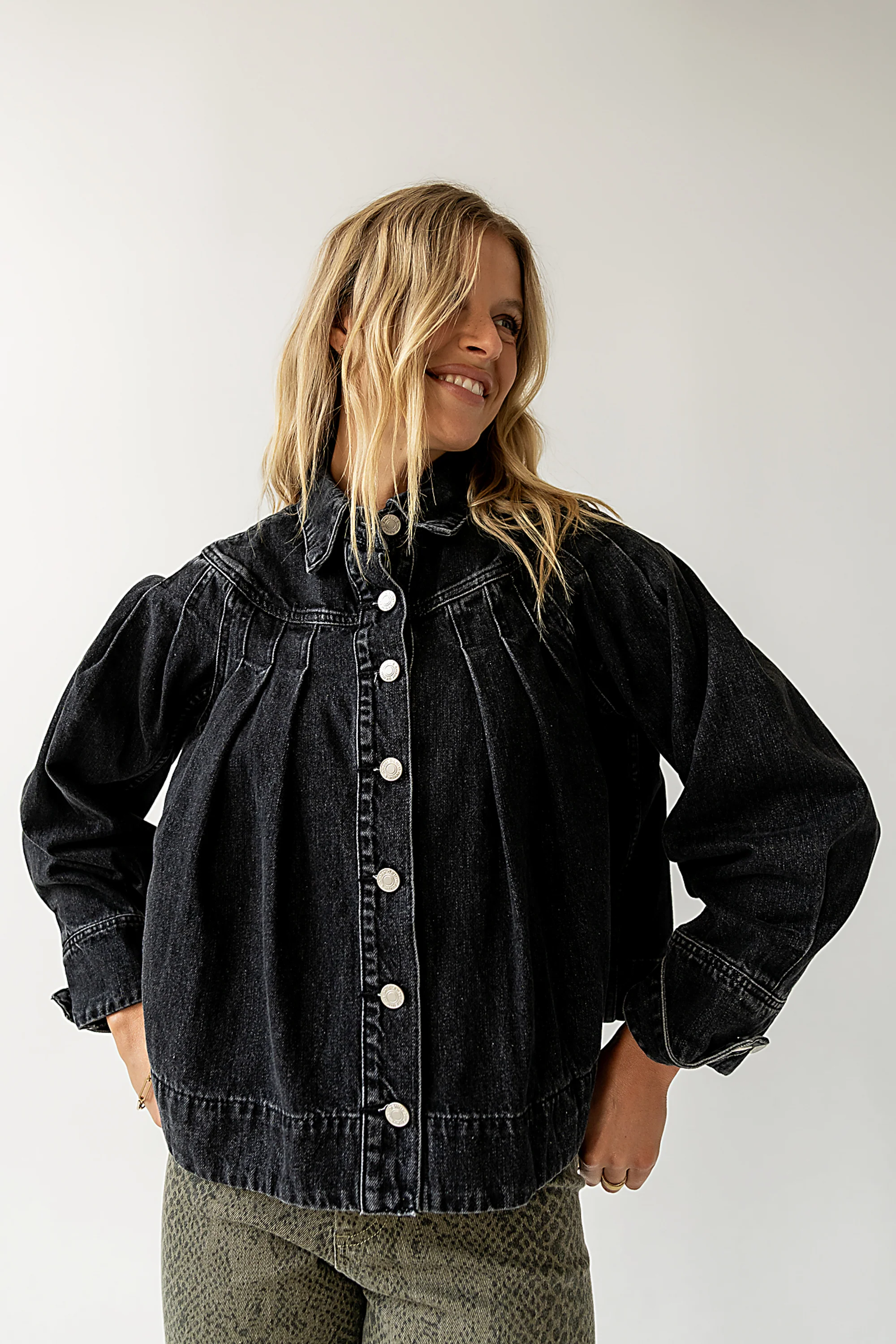 Lennon Denim Jacket in Washed Black - FINAL SALE - Image 7