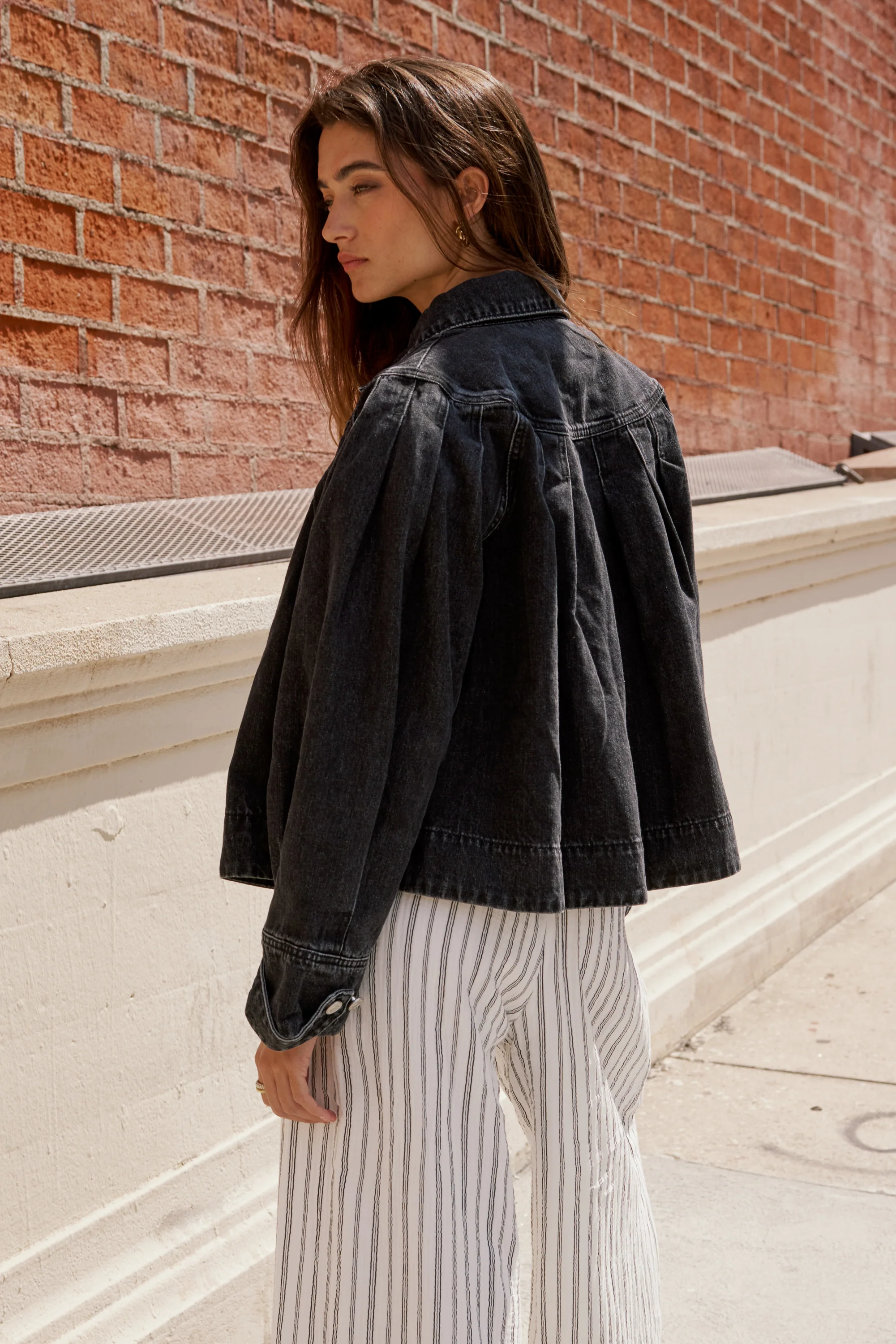Lennon Denim Jacket in Washed Black - FINAL SALE - Image 9