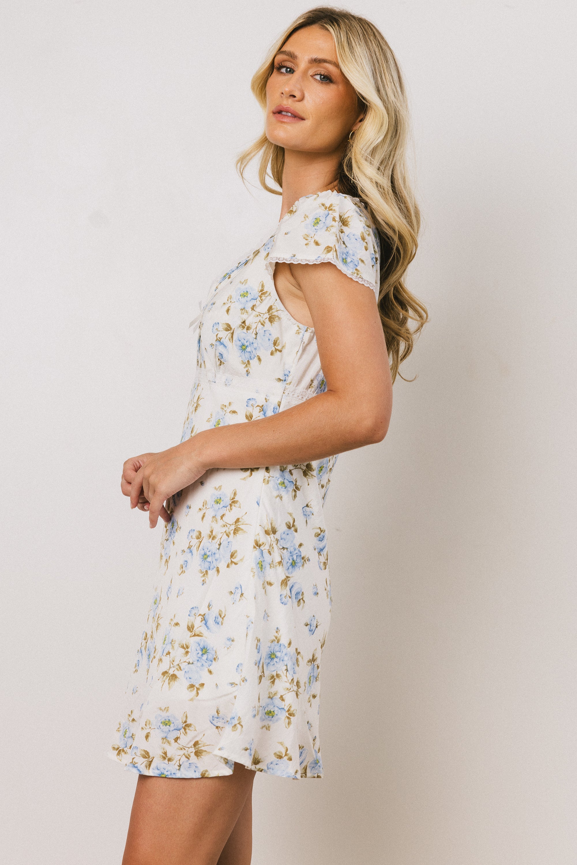 Leo Lace Trim Mini Dress - FINAL SALE - Image 4