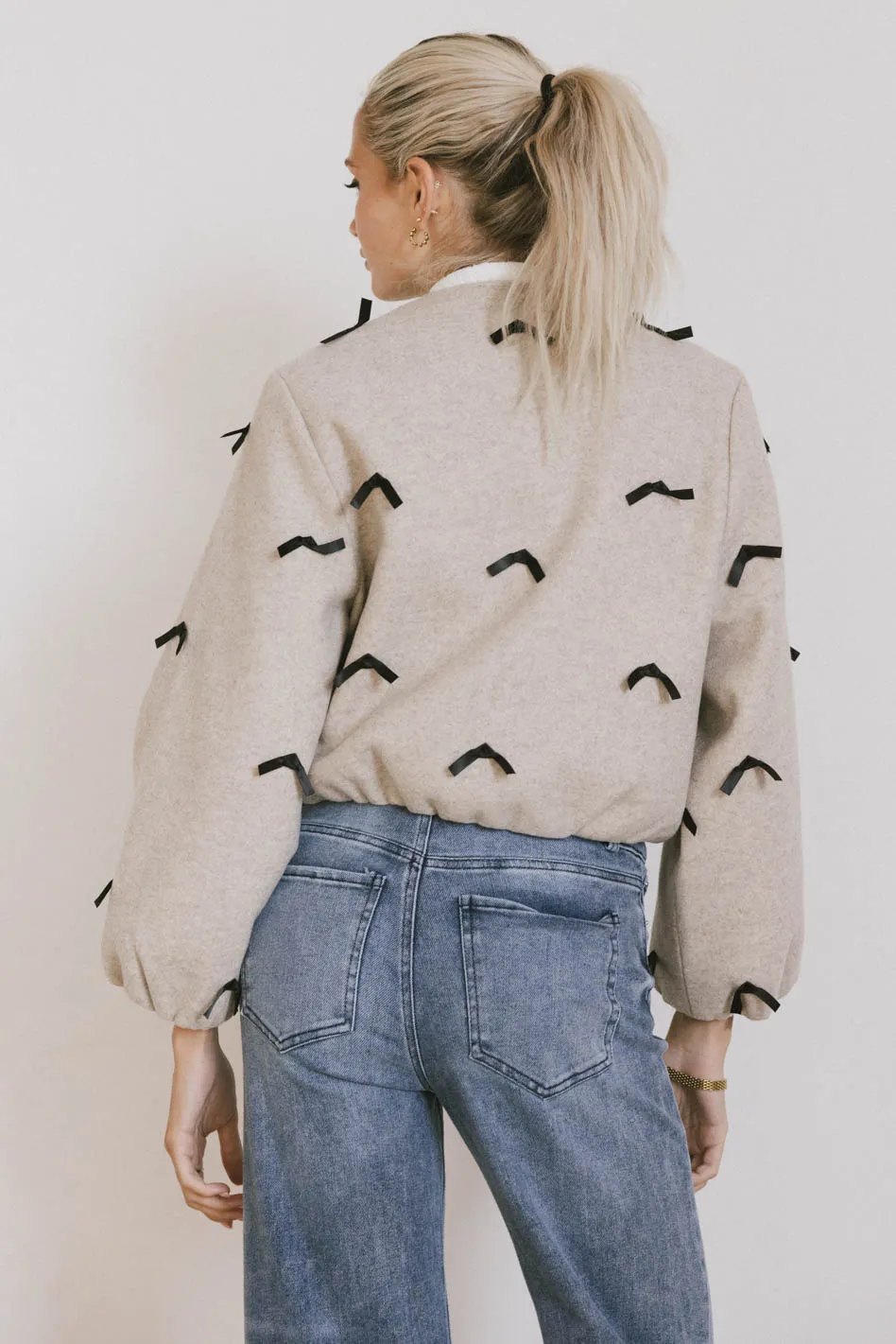 Leona Mini Bows Bomber Jacket - FINAL SALE - Image 3