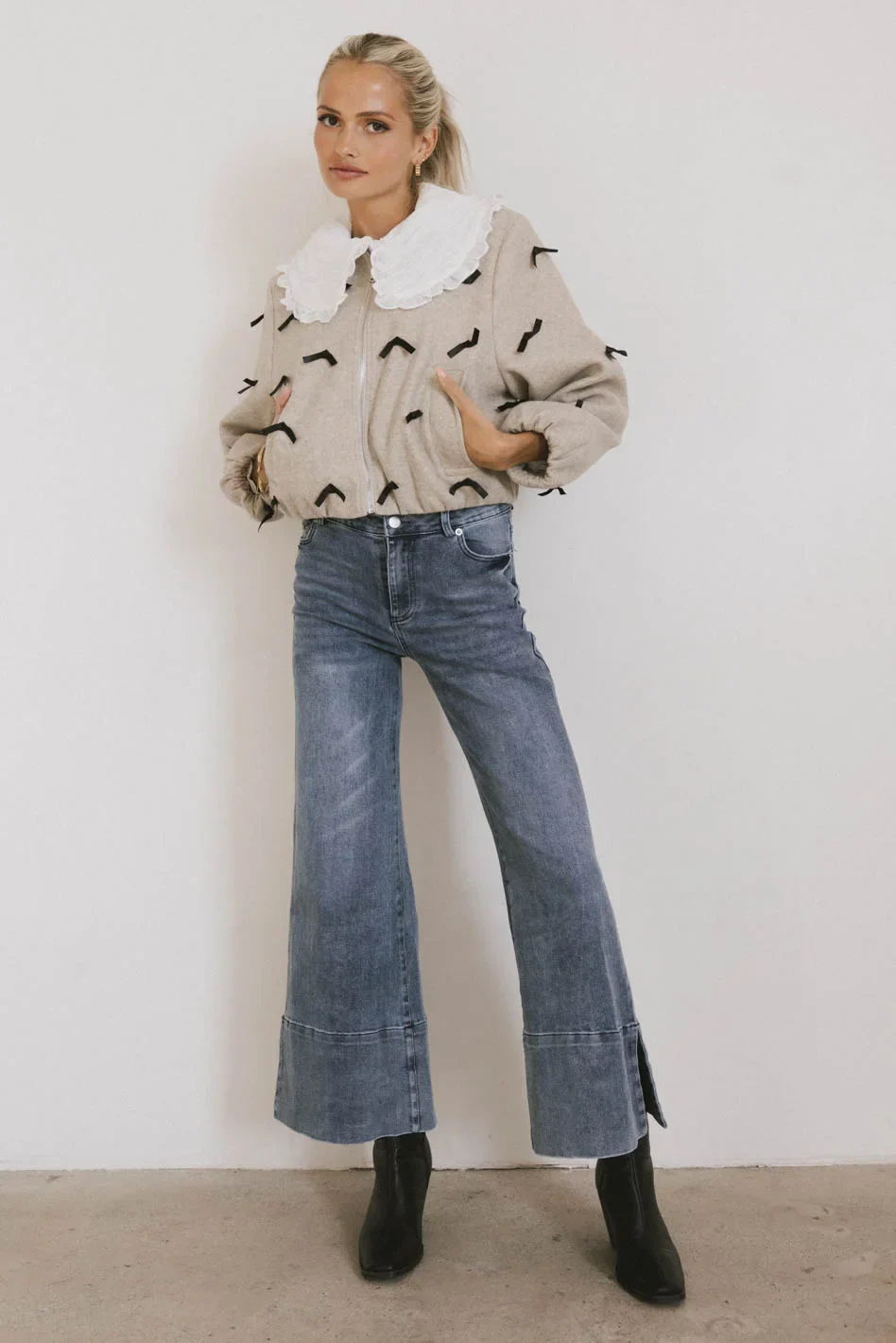 Leona Mini Bows Bomber Jacket - FINAL SALE - Image 4