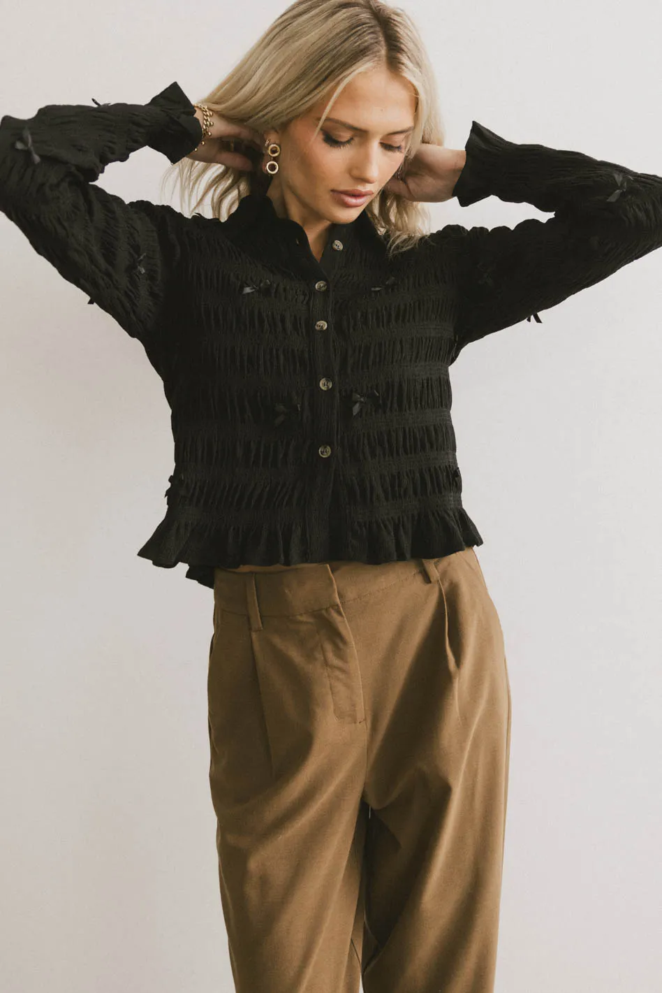 Leonora Blouse in Black - FINAL SALE - Image 2