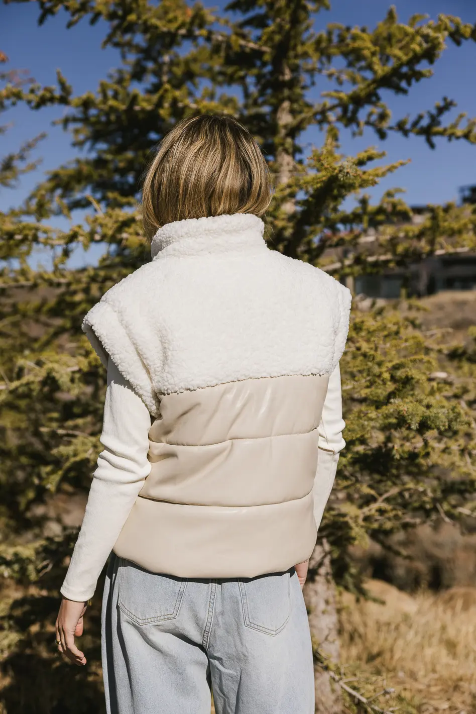 Lets Get Lost Vegan Vest in Cream - FINAL SALE - Image 6