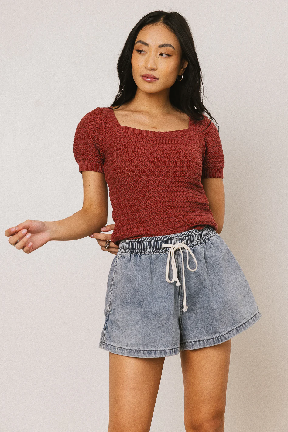 Lewis Knit Sweater in Marsala - FINAL SALE - Image 3