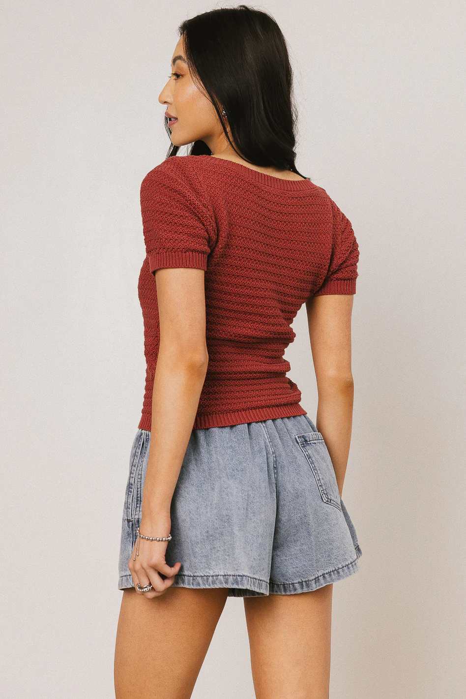 Lewis Knit Sweater in Marsala - FINAL SALE - Image 4