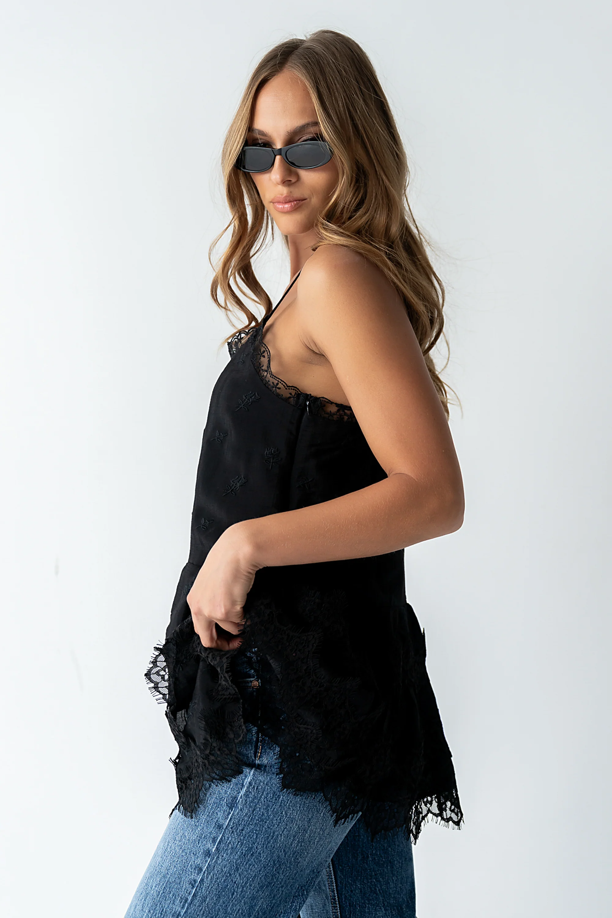 Lewis Lace Mini Dress in Black - FINAL SALE - Image 4