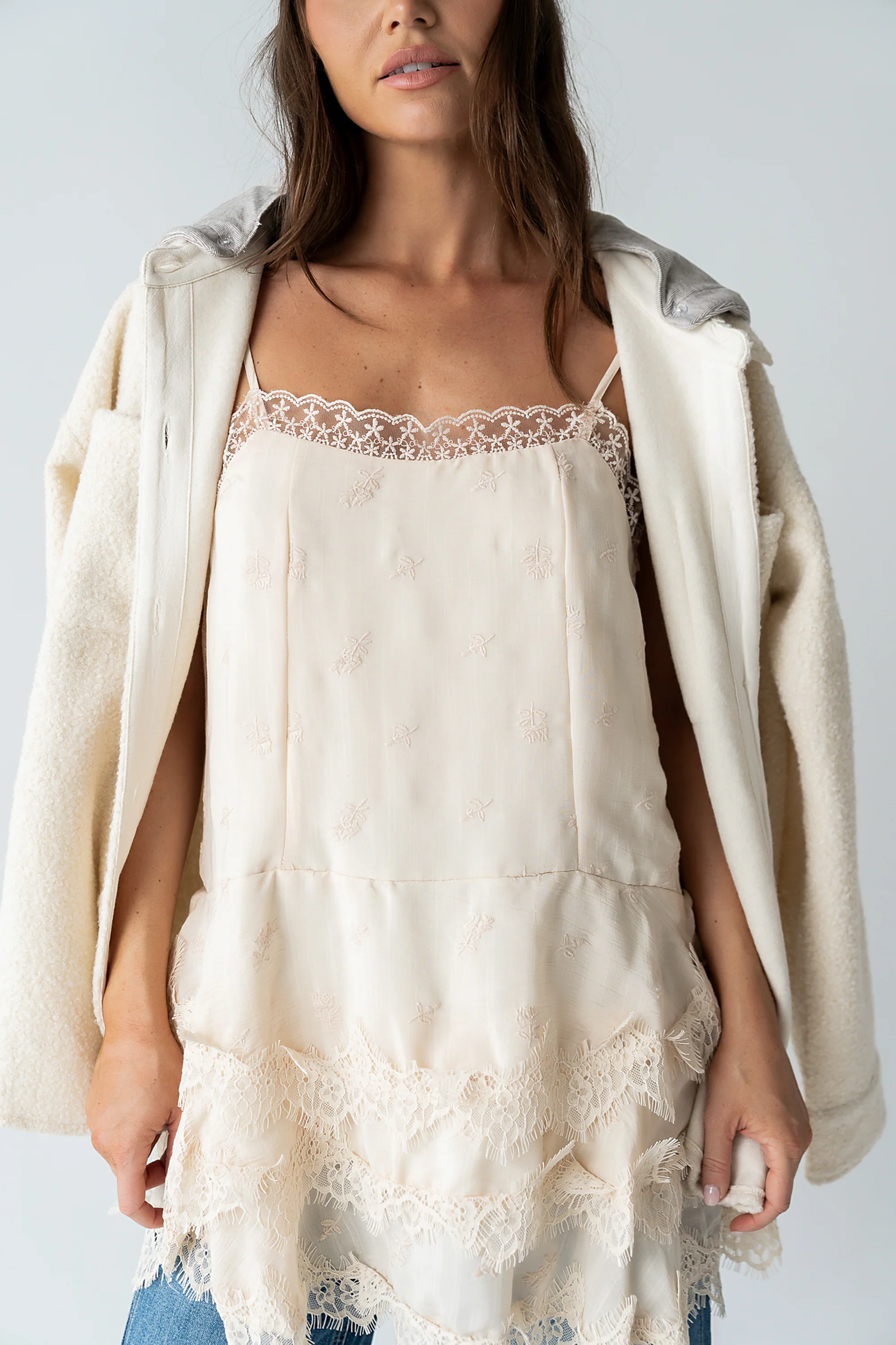 Lewis Lace Mini Dress in Cream - FINAL SALE - Image 7